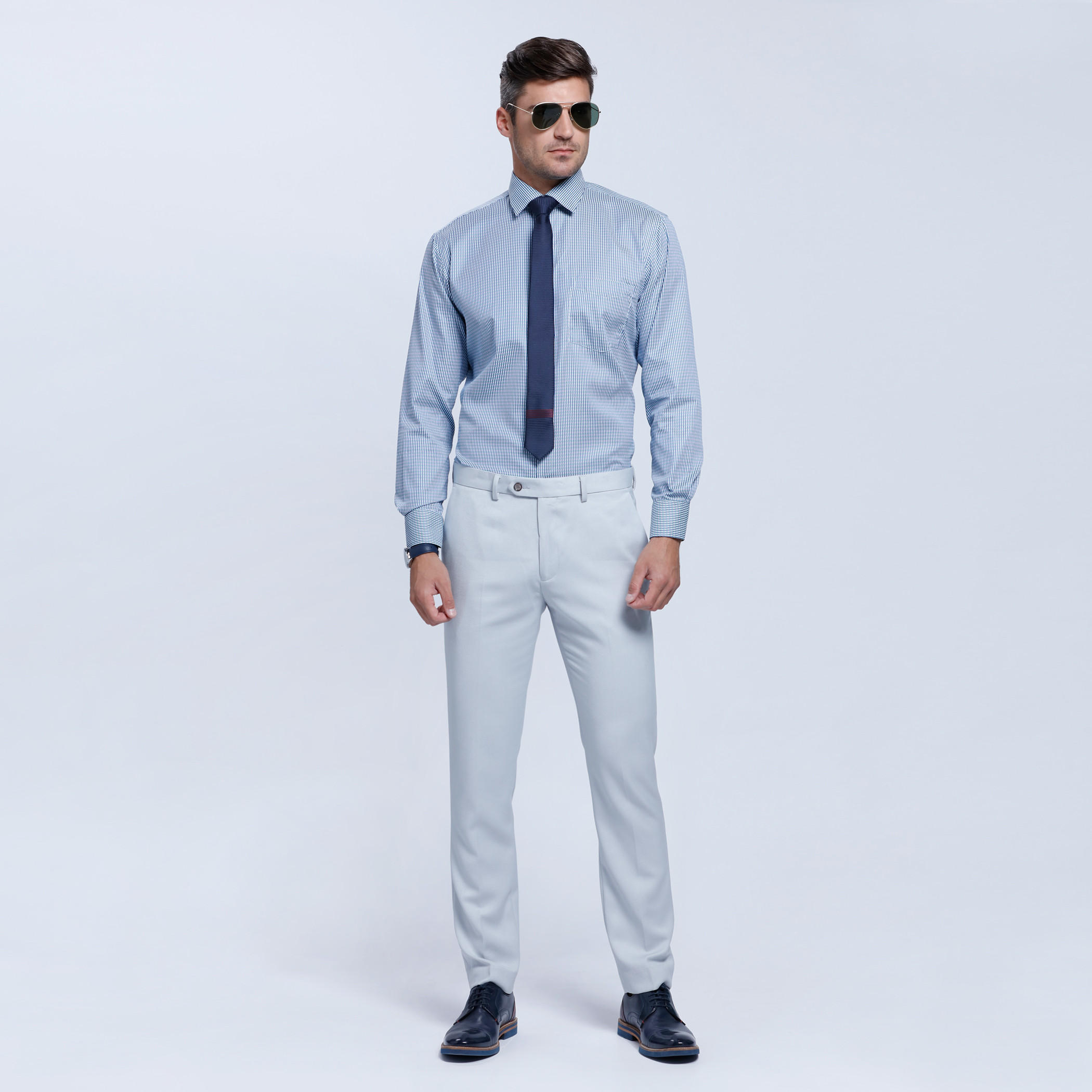 Striped Long Sleeves Shirt with Button Placket-men-clothing-shirts-image-1
