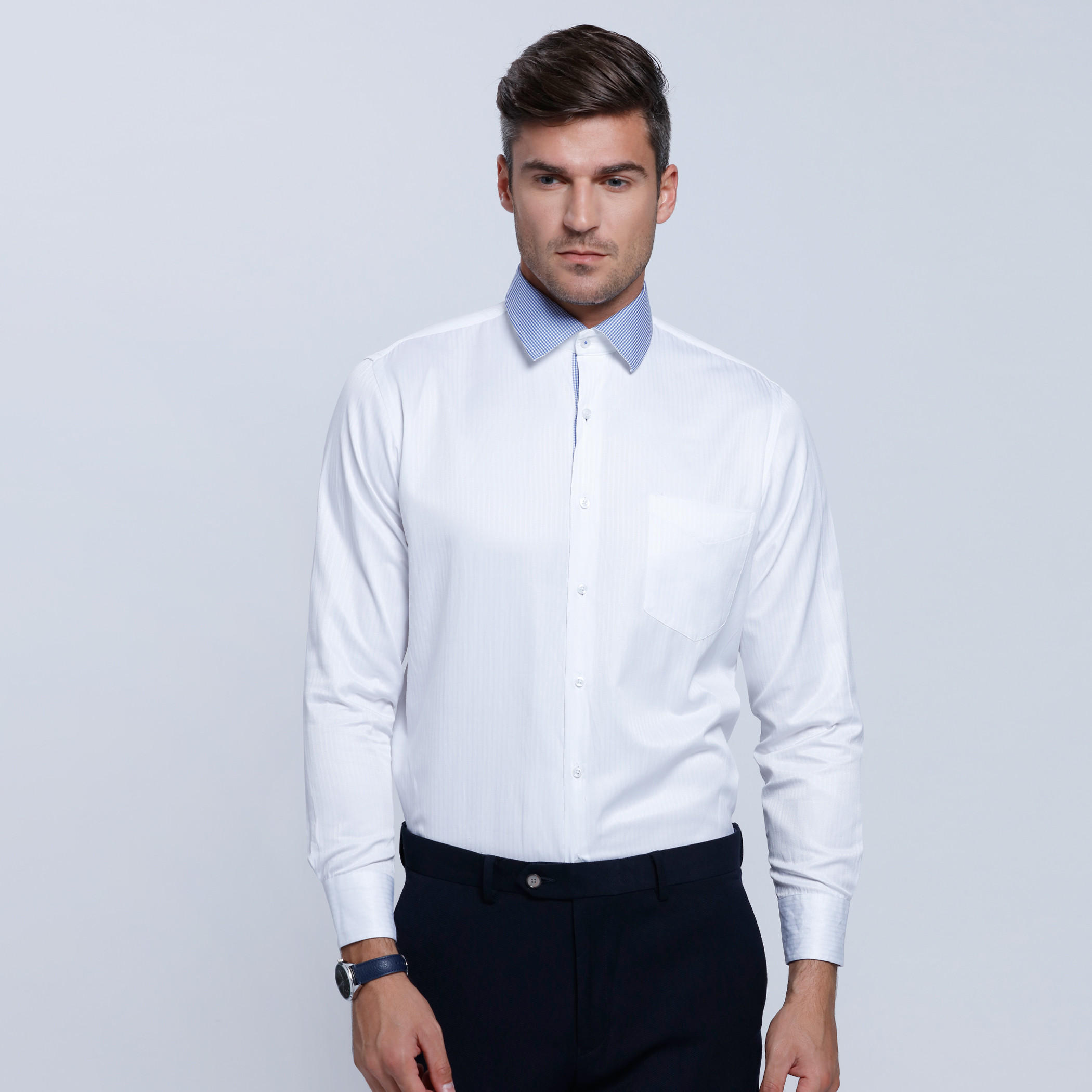Long Sleeves Shirt with Button Placket-men-clothing-shirts-image-1