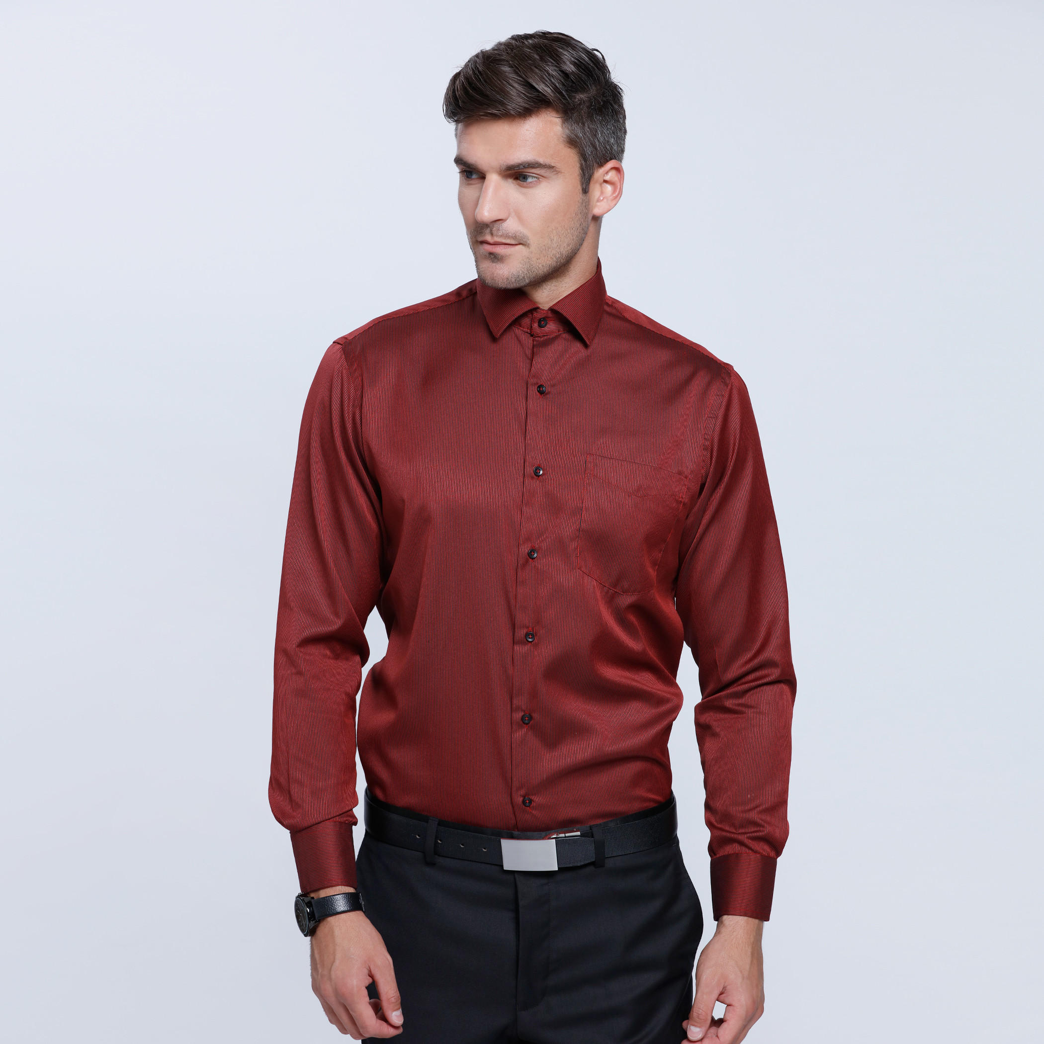 Long Sleeves Shirt with Button Placket-men-clothing-shirts-image-1