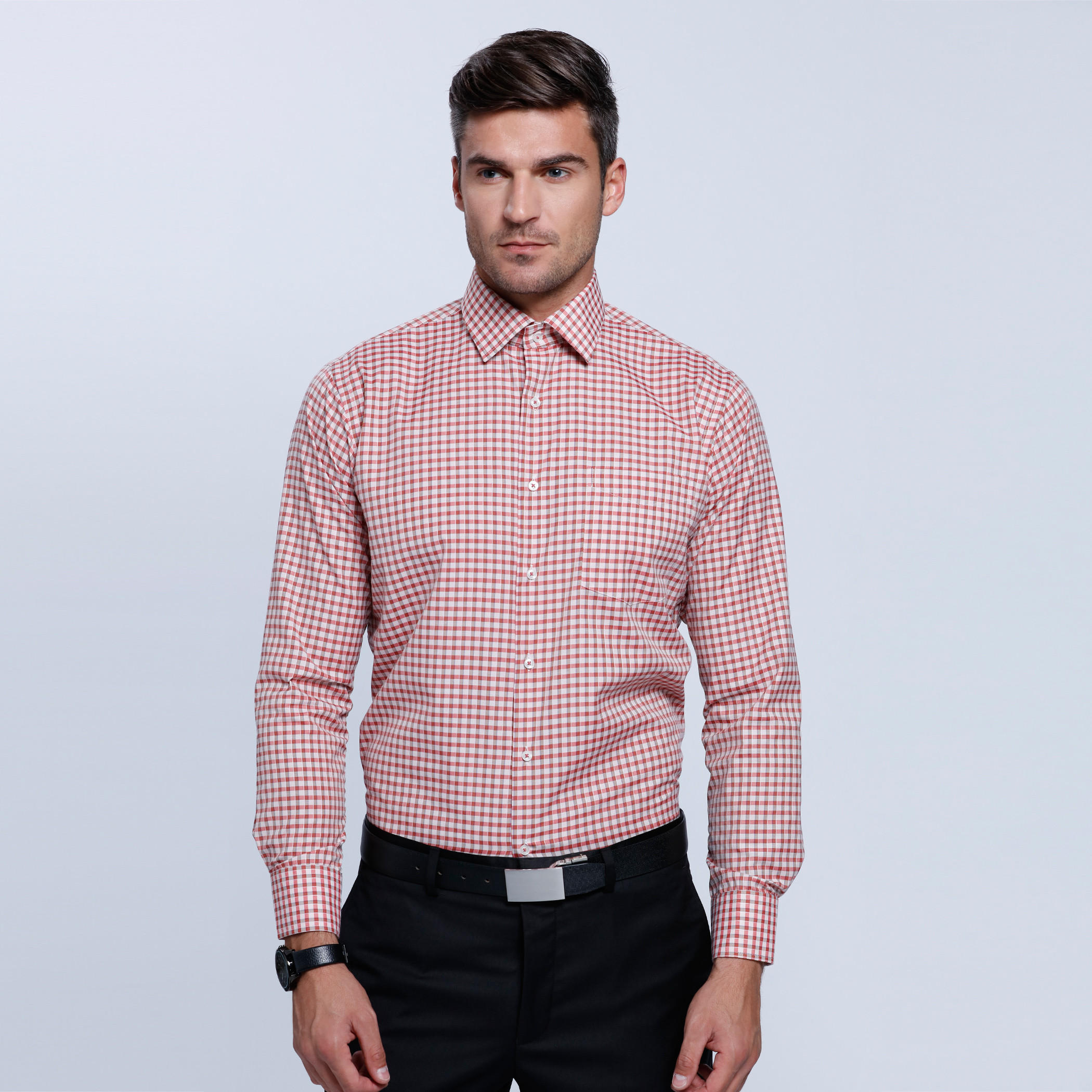 Chequered Shirt with Long Sleeves-men-clothing-shirts-image-1