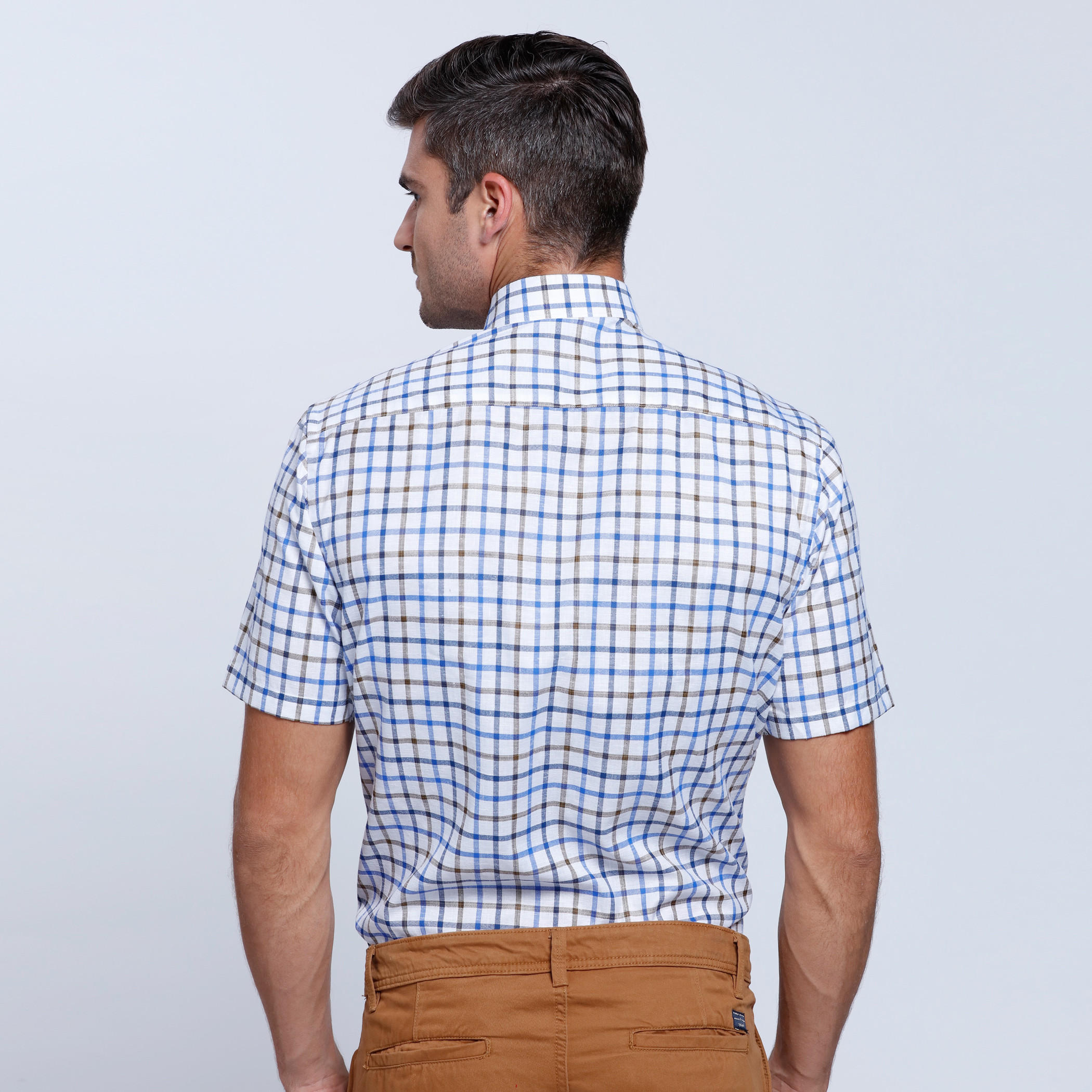 Chequered Shirt with Short Sleeves-men-clothing-shirts-image-2