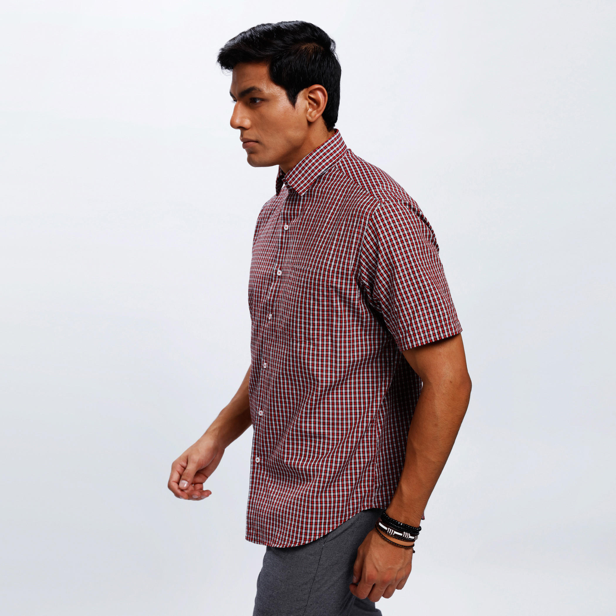 Checkered Shirt with Short Sleeves-men-clothing-shirts-image-3