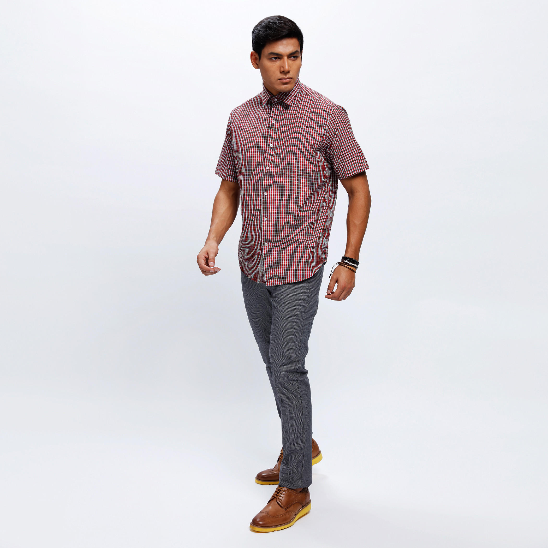 Checkered Shirt with Short Sleeves-men-clothing-shirts-image-5