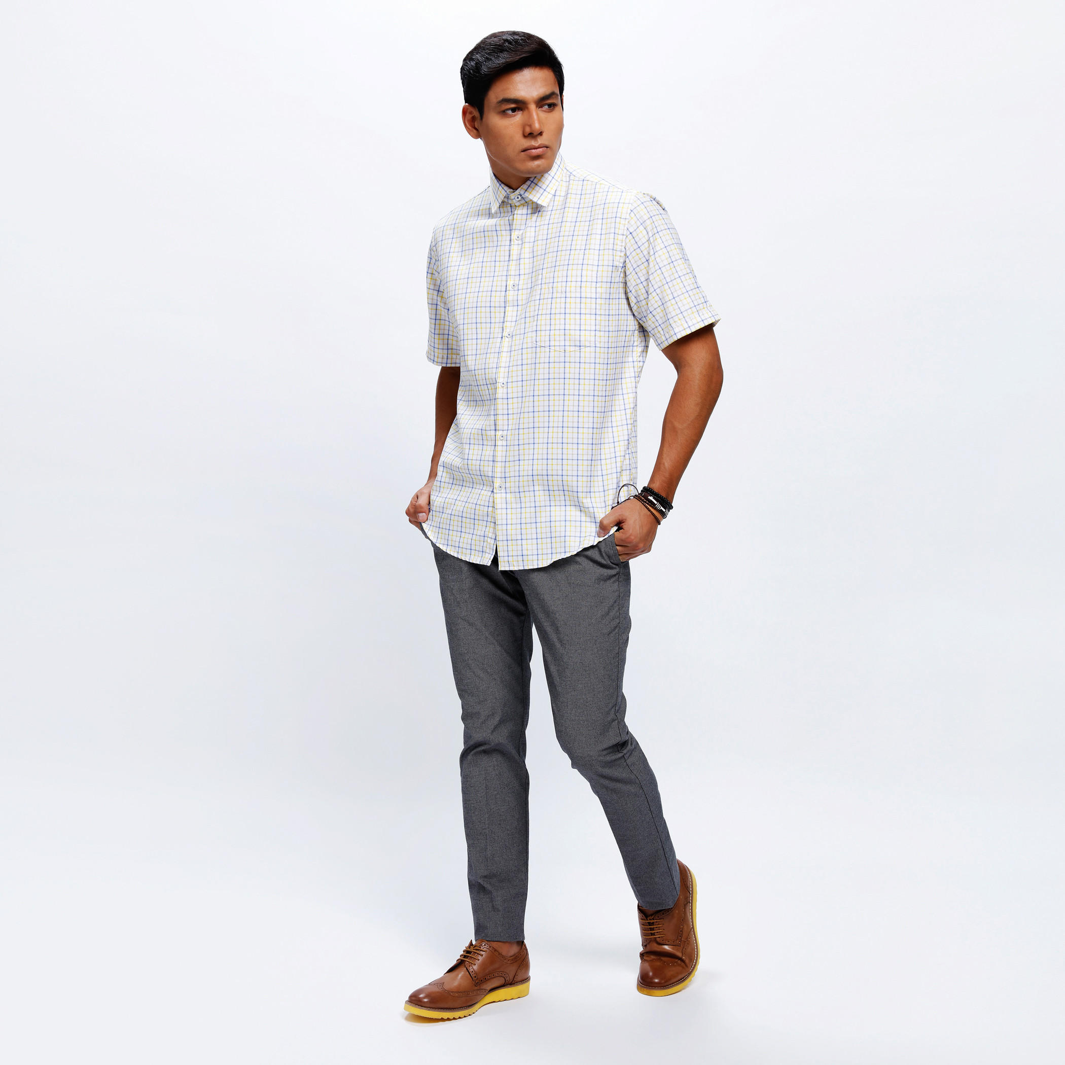 Chequered Shirt with Short Sleeves-men-clothing-shirts-image-5