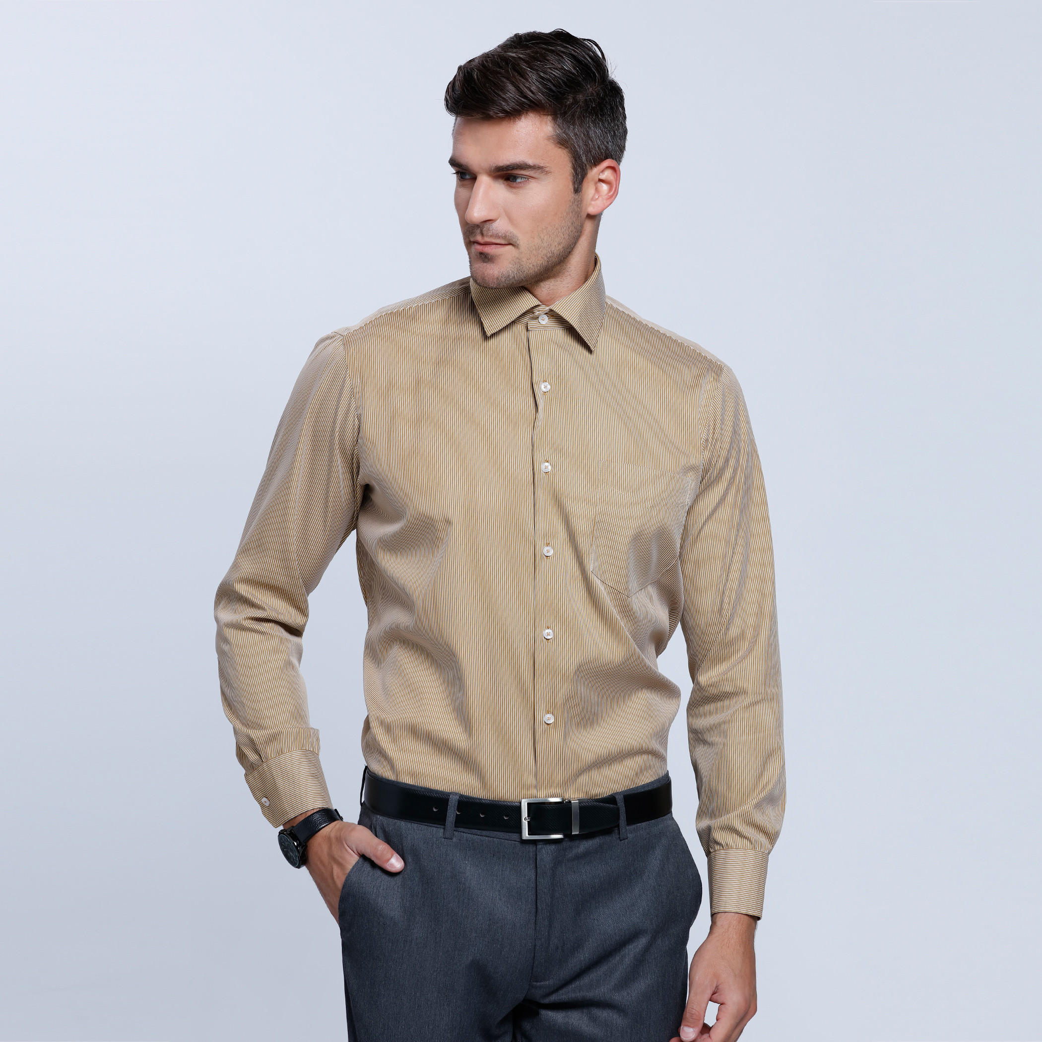 Long Sleeves Shirt with Button Placket-men-clothing-shirts-image-1