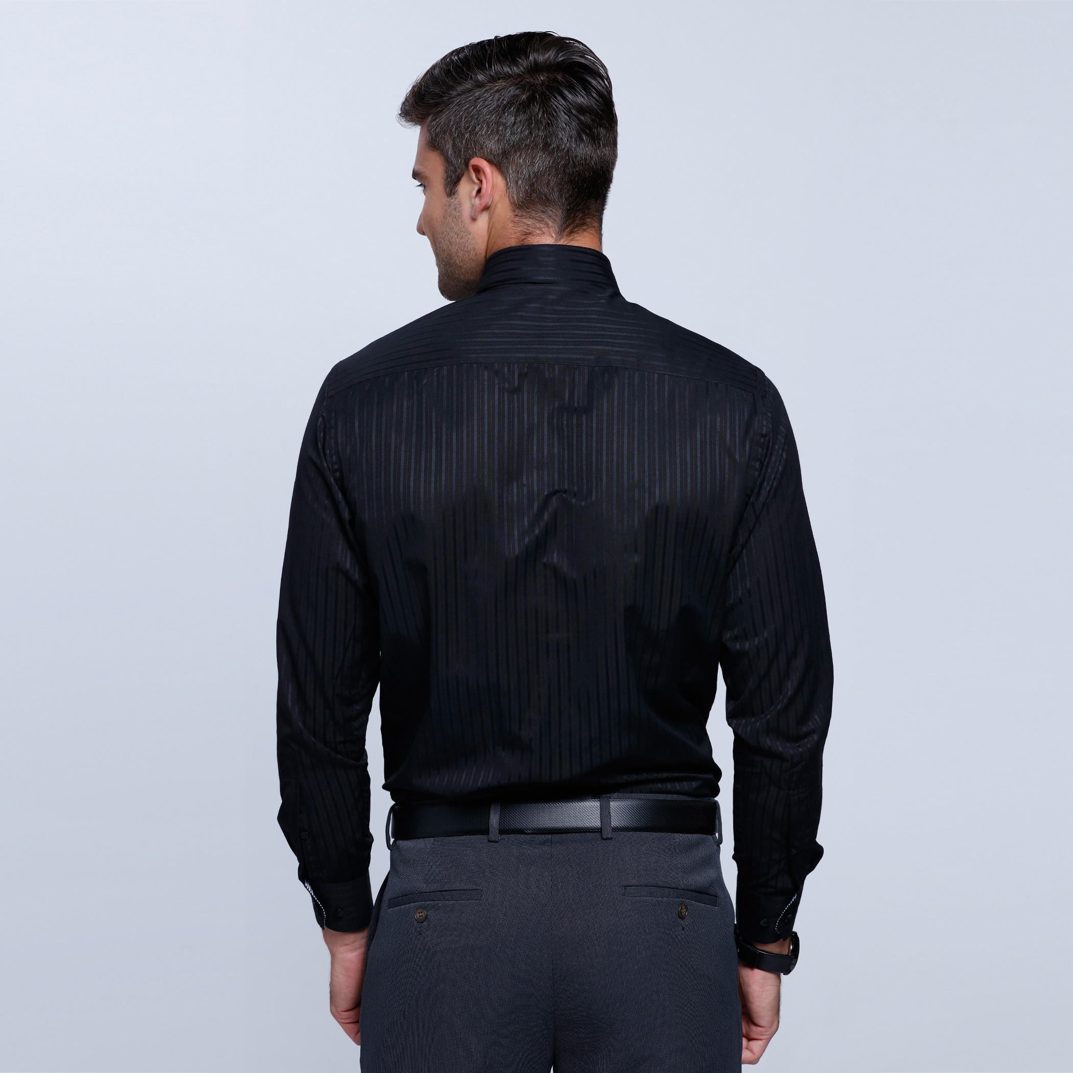 Striped Long Sleeves Shirt with Button Placket-men-clothing-shirts-image-2