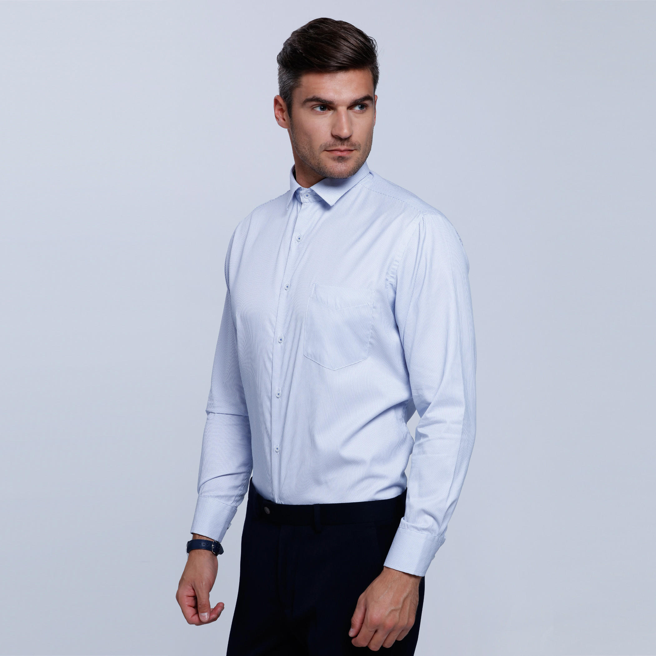 Striped Long Sleeves Shirt with Button Placket-men-clothing-shirts-image-3
