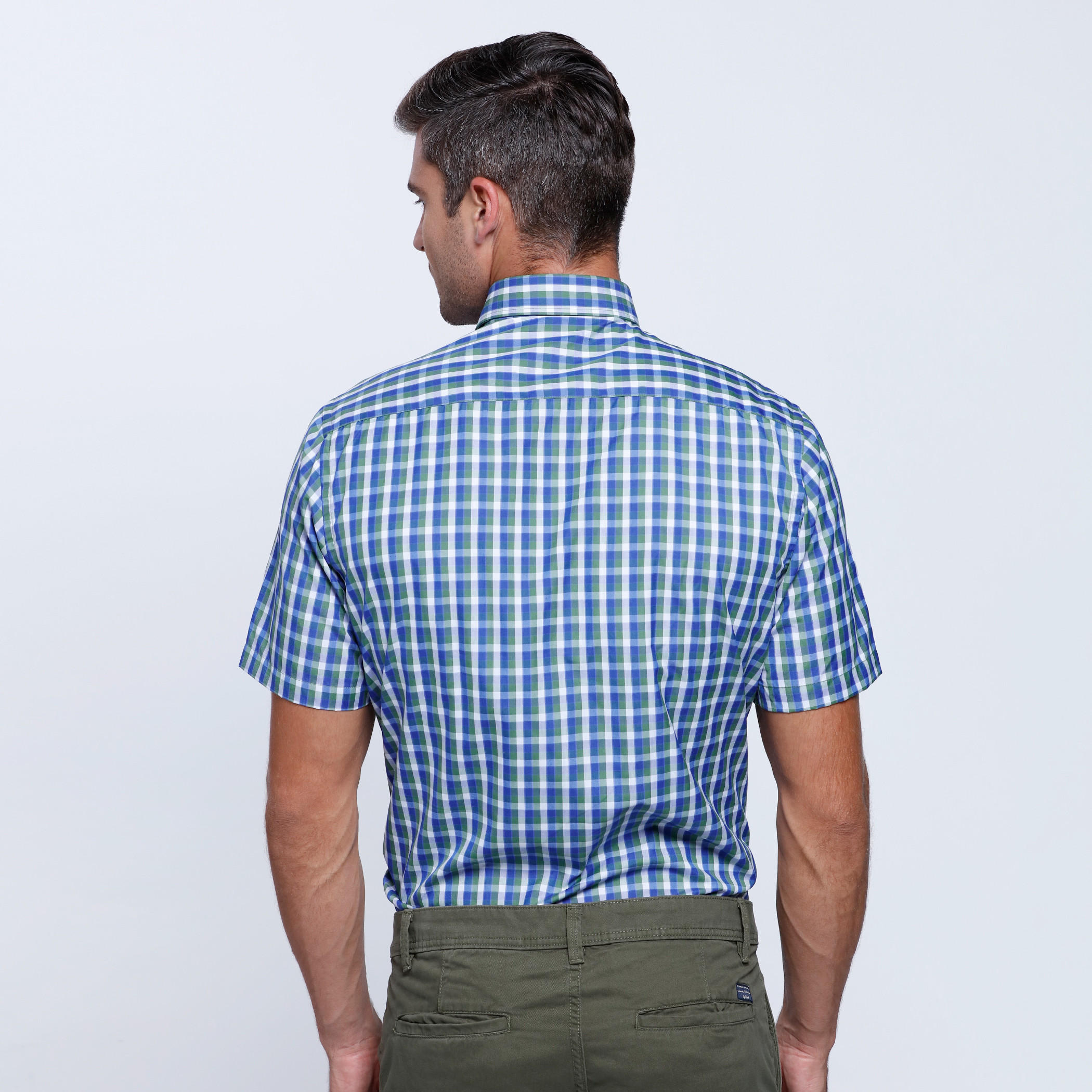 Chequered Shirt with Short Sleeves-men-clothing-shirts-image-2