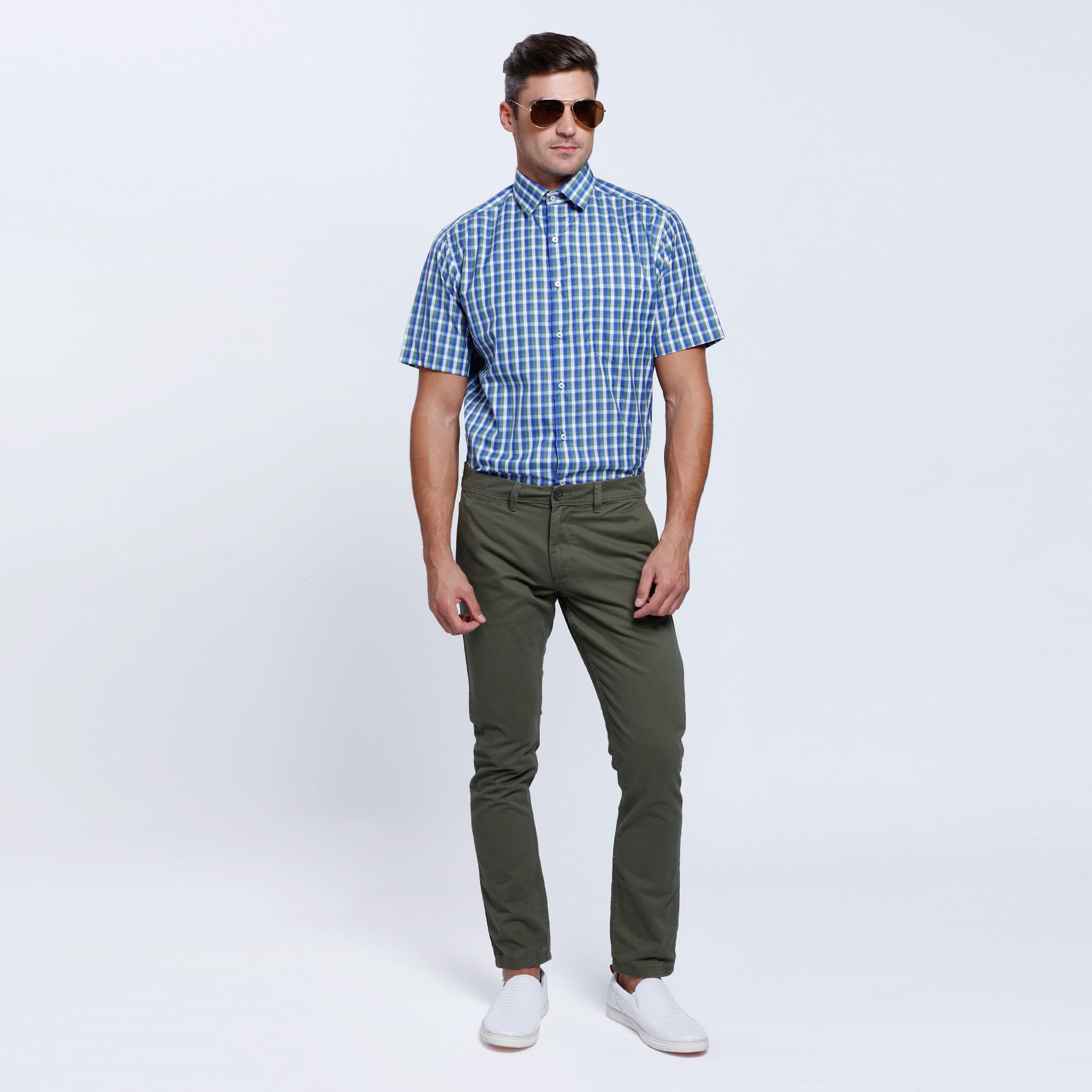 Chequered Shirt with Short Sleeves-men-clothing-shirts-image-5