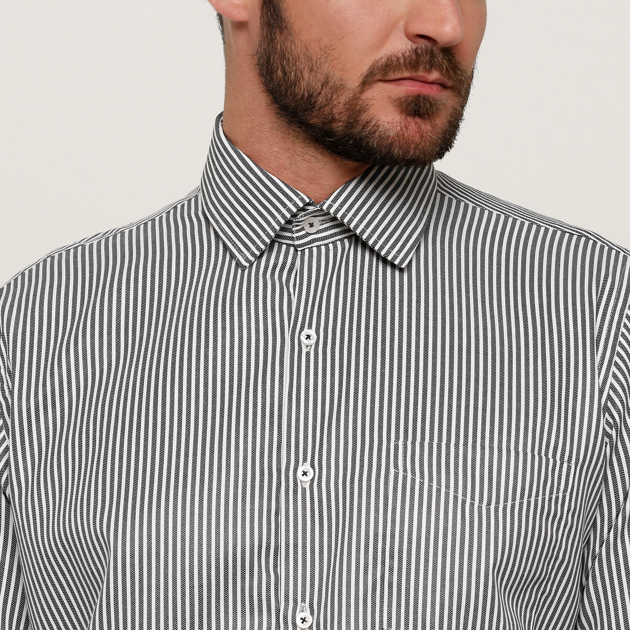 Striped Shirt with Long Sleeves and Complete Placket-men-clothing-shirts-image-4
