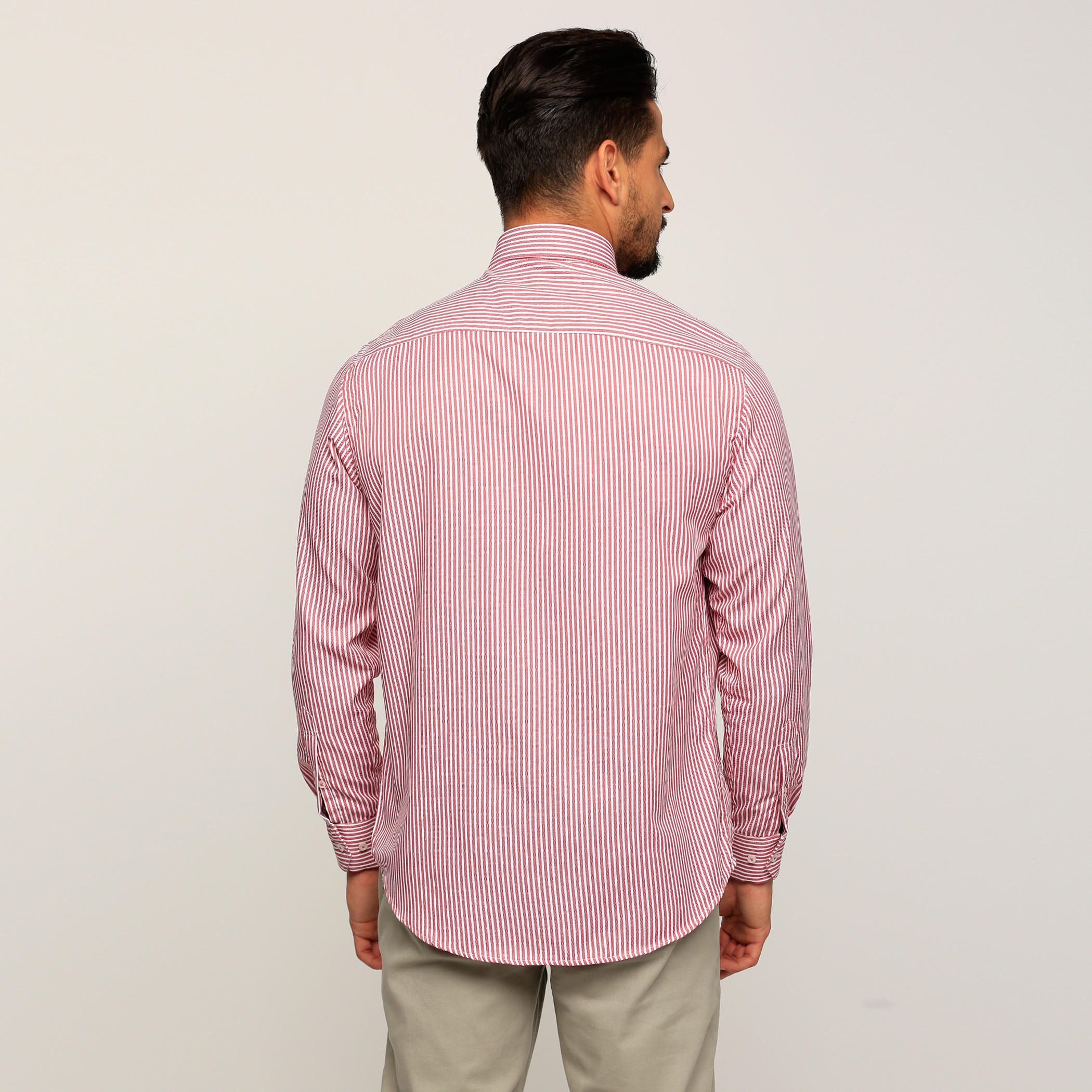 Striped Shirt with Long Sleeves and Complete Placket-men-clothing-shirts-image-2