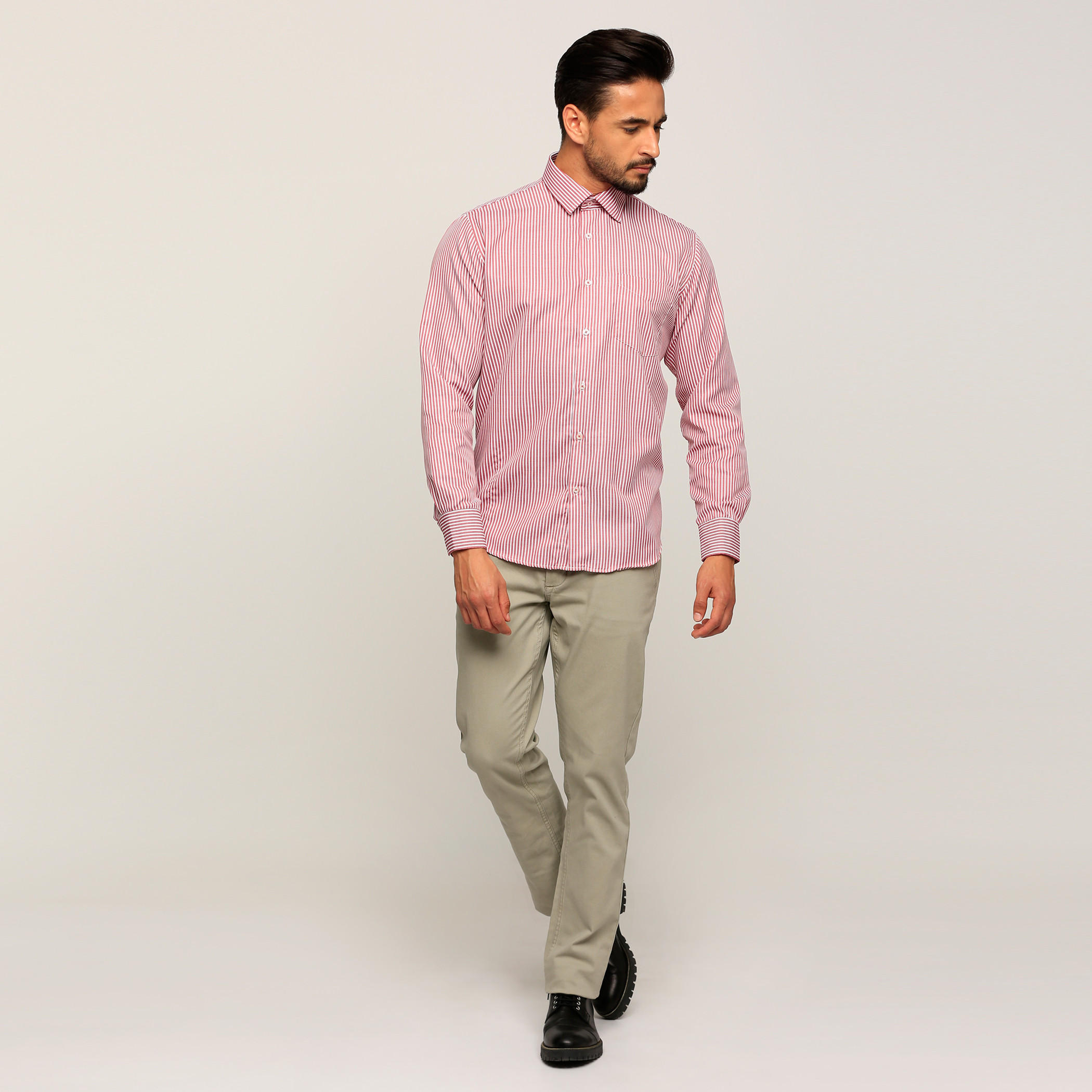 Striped Shirt with Long Sleeves and Complete Placket-men-clothing-shirts-image-5