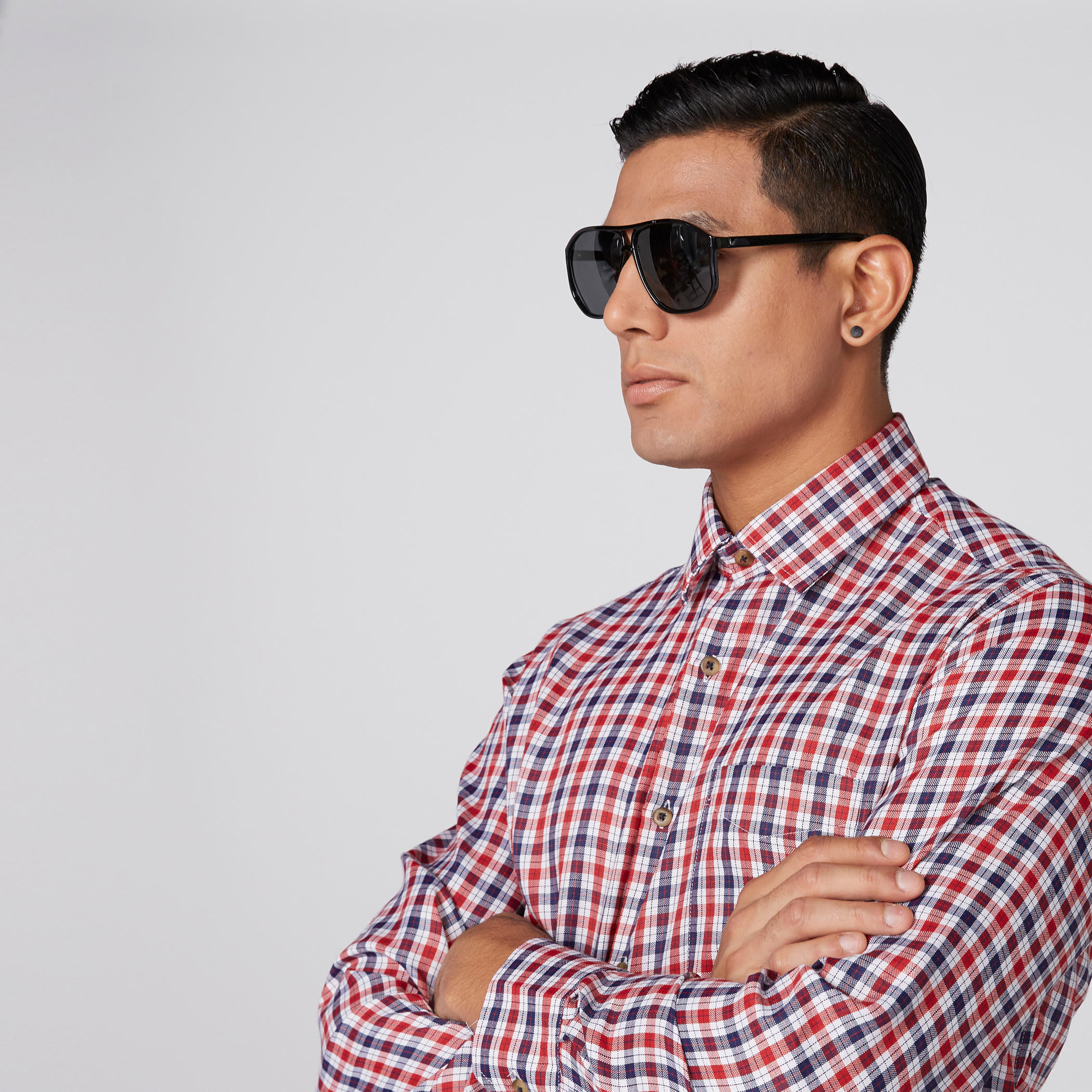 قميص كاروهات بأكمام طويلة وأزرار-men-clothing-shirts-image-1