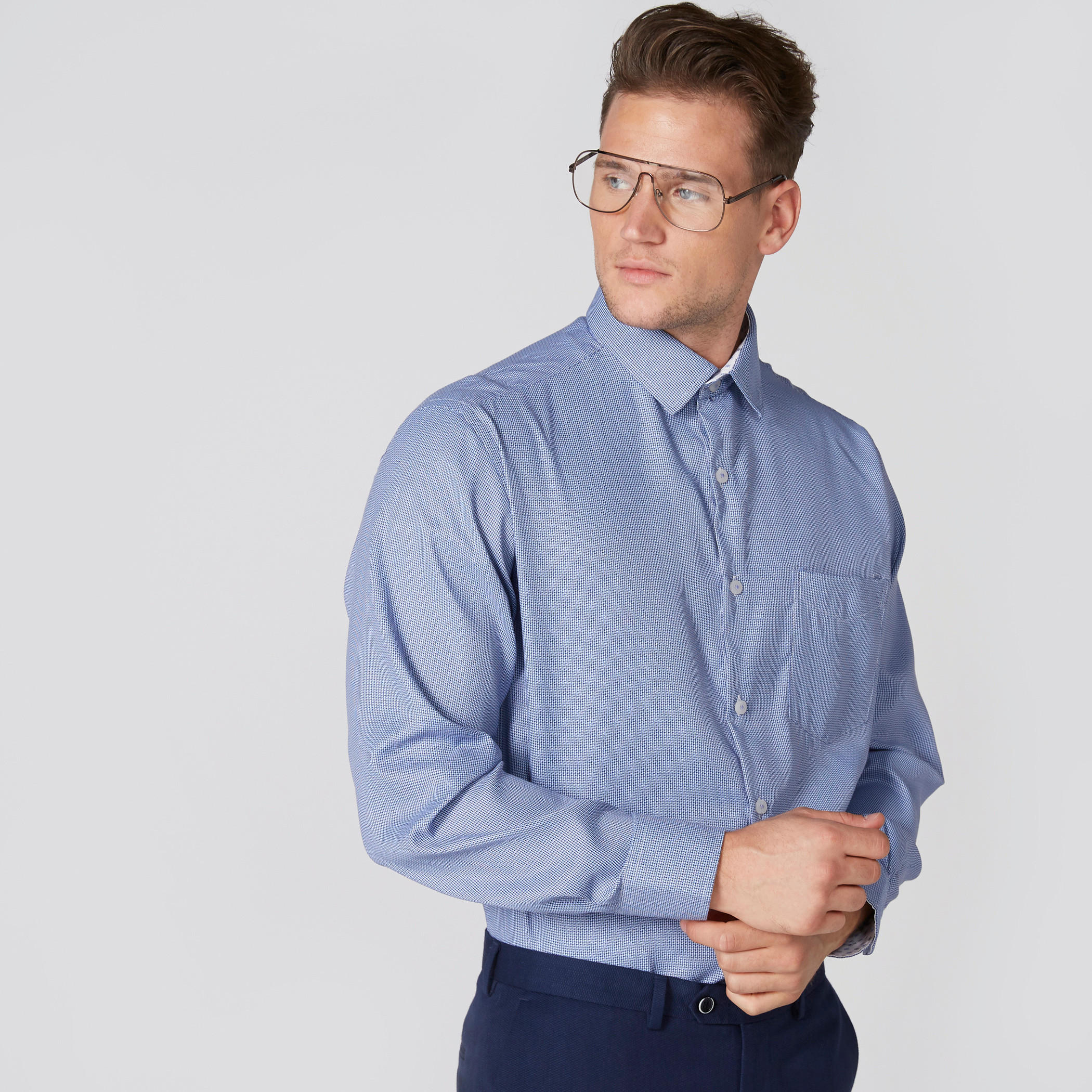 قميص بارز الملمس بأكمام طويلة وأزرار-men-clothing-shirts-image-1
