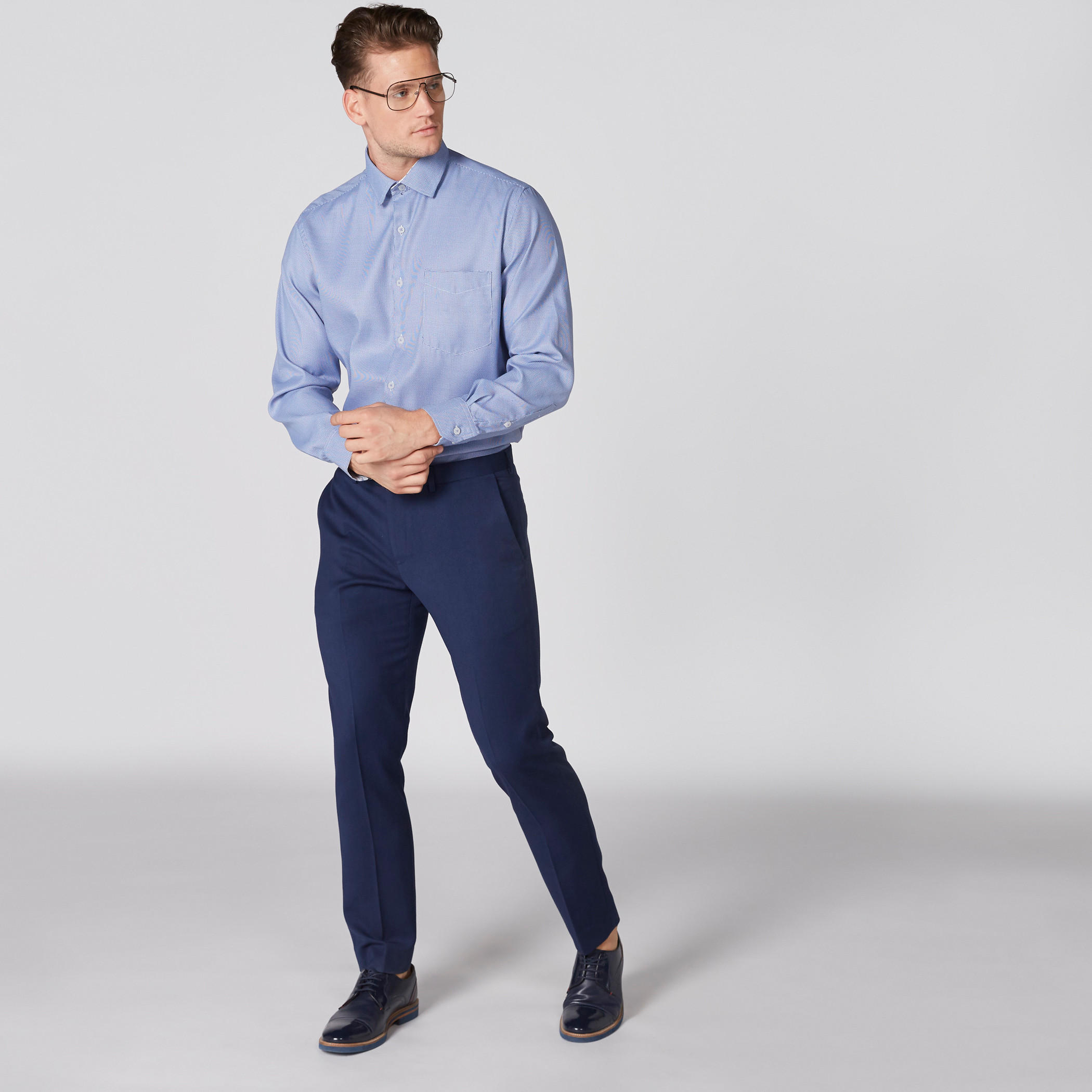 قميص بارز الملمس بأكمام طويلة وأزرار-men-clothing-shirts-image-3