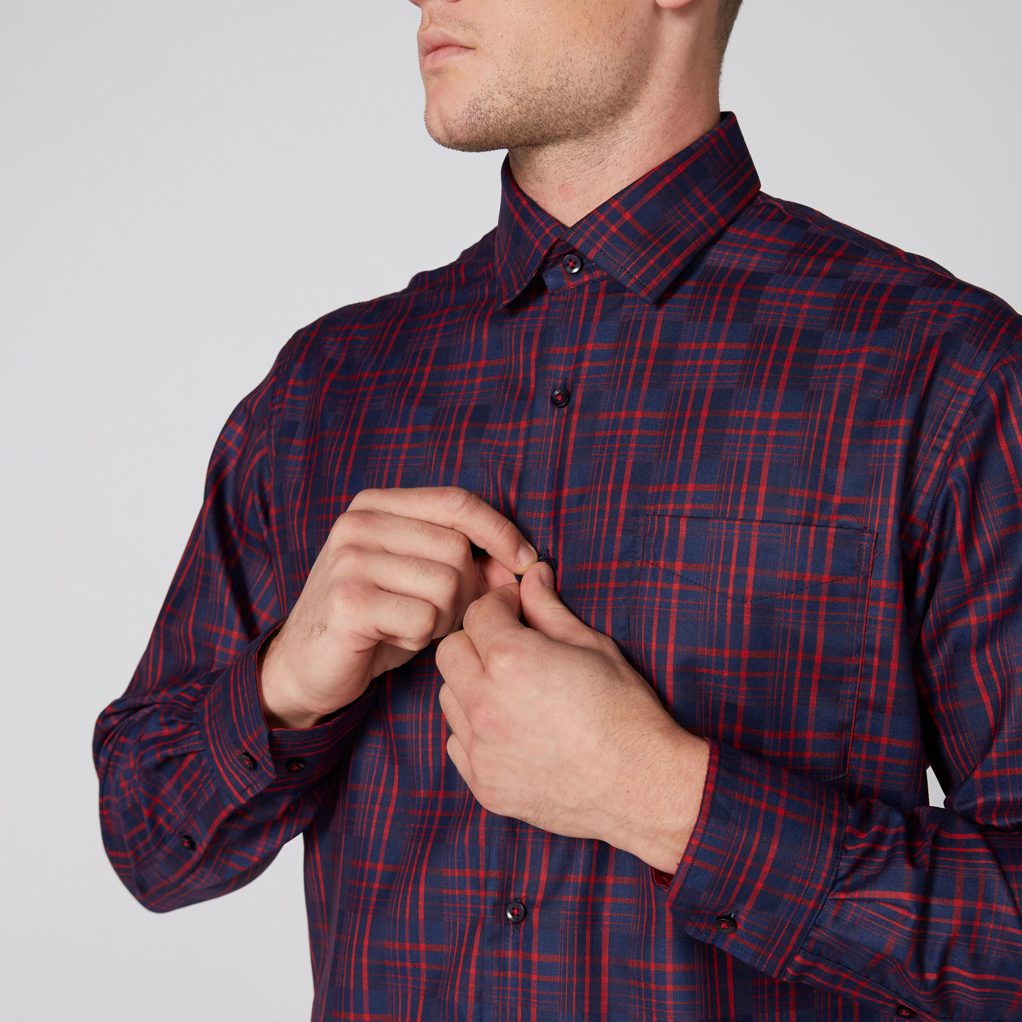 قميص كاروهات بأكمام طويلة وأزرار-men-clothing-shirts-image-5