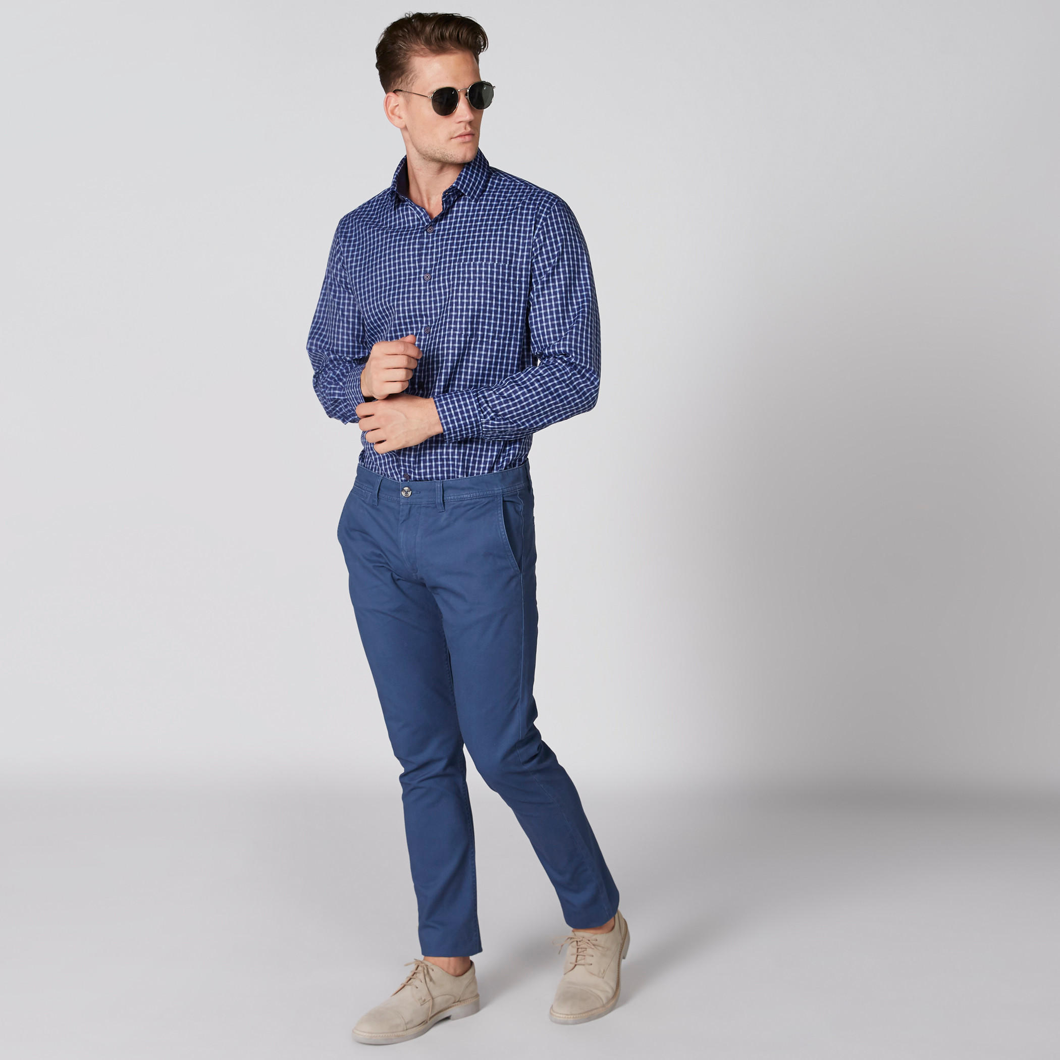 قميص كاروهات بأكمام طويلة وأزرار-men-clothing-shirts-image-3