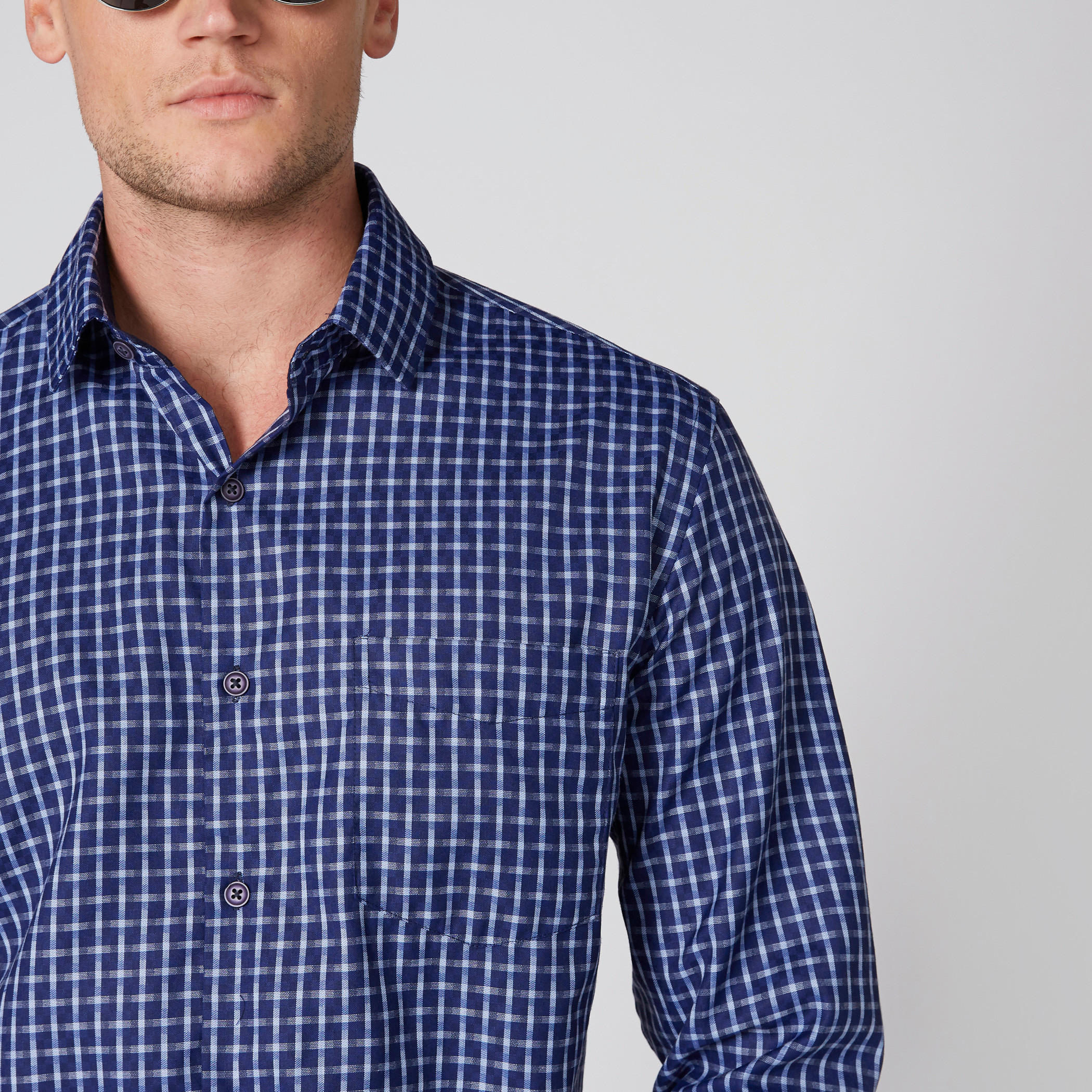 قميص كاروهات بأكمام طويلة وأزرار-men-clothing-shirts-image-4