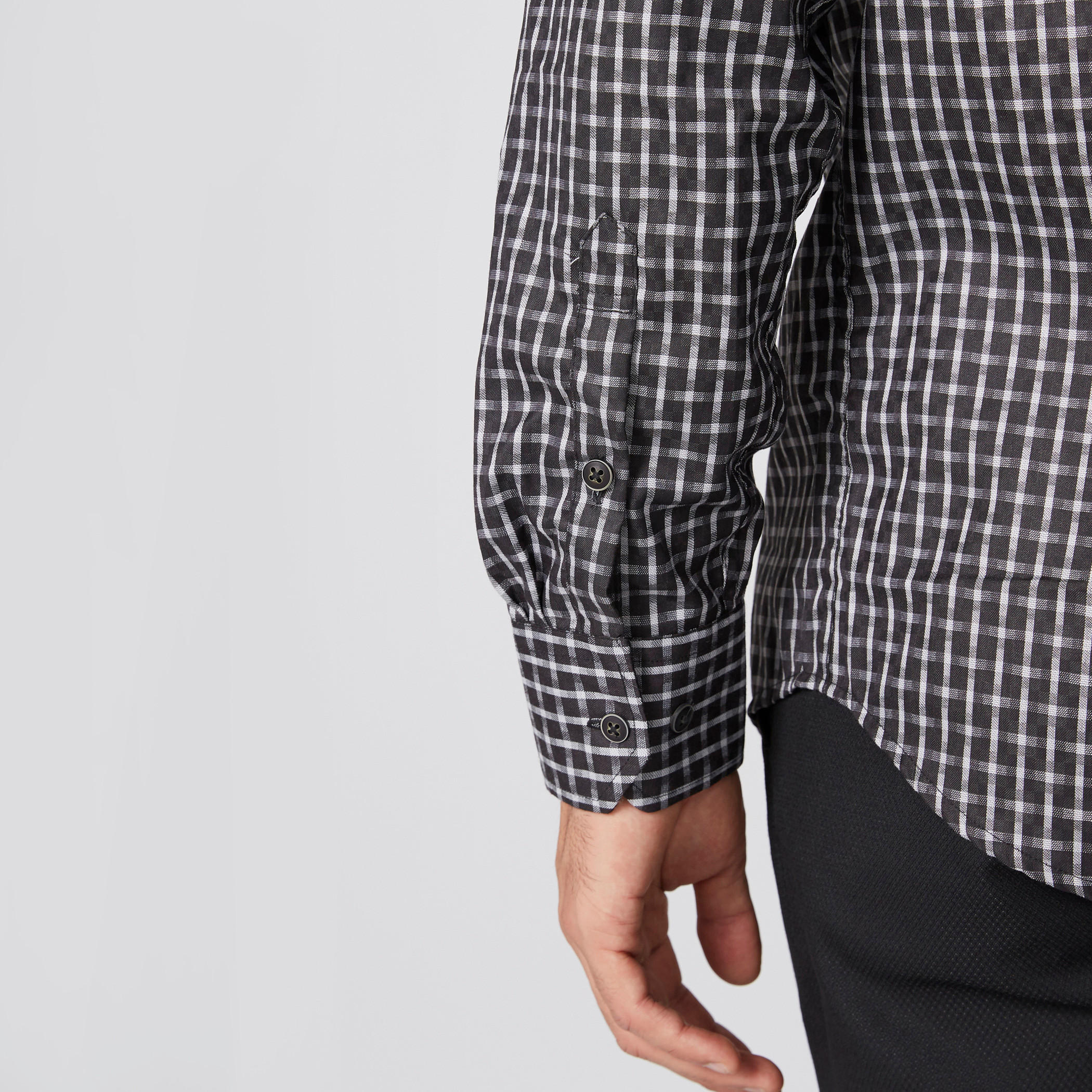 Chequered Shirt with Long Sleeves and Complete Placket-men-clothing-shirts-image-3