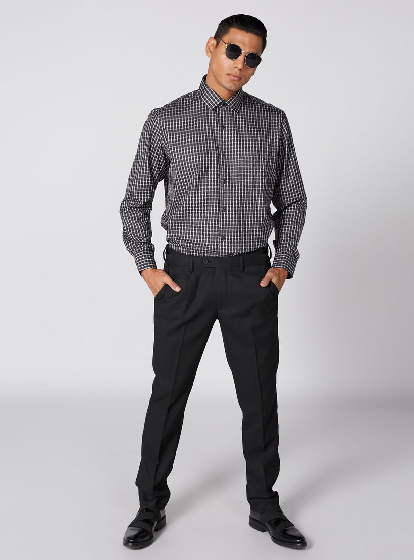 Chequered Shirt with Long Sleeves and Complete Placket-men-clothing-shirts-image-5