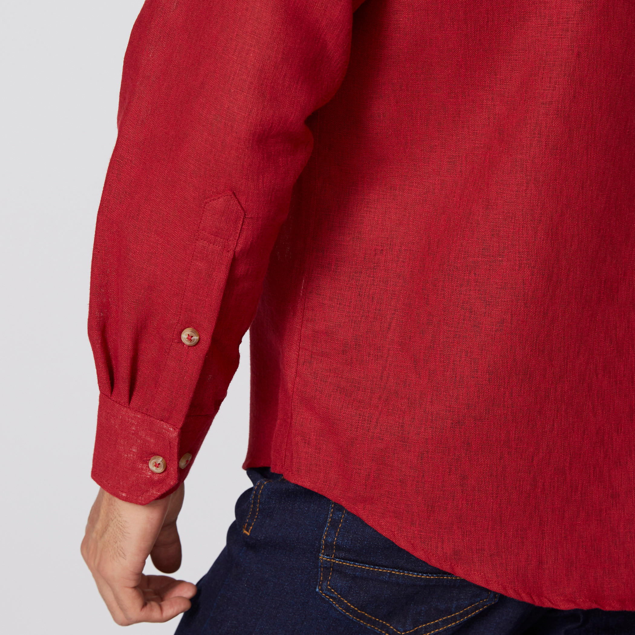 Textured Shirt with Long Sleeves and Complete Placket-men-clothing-shirts-image-4