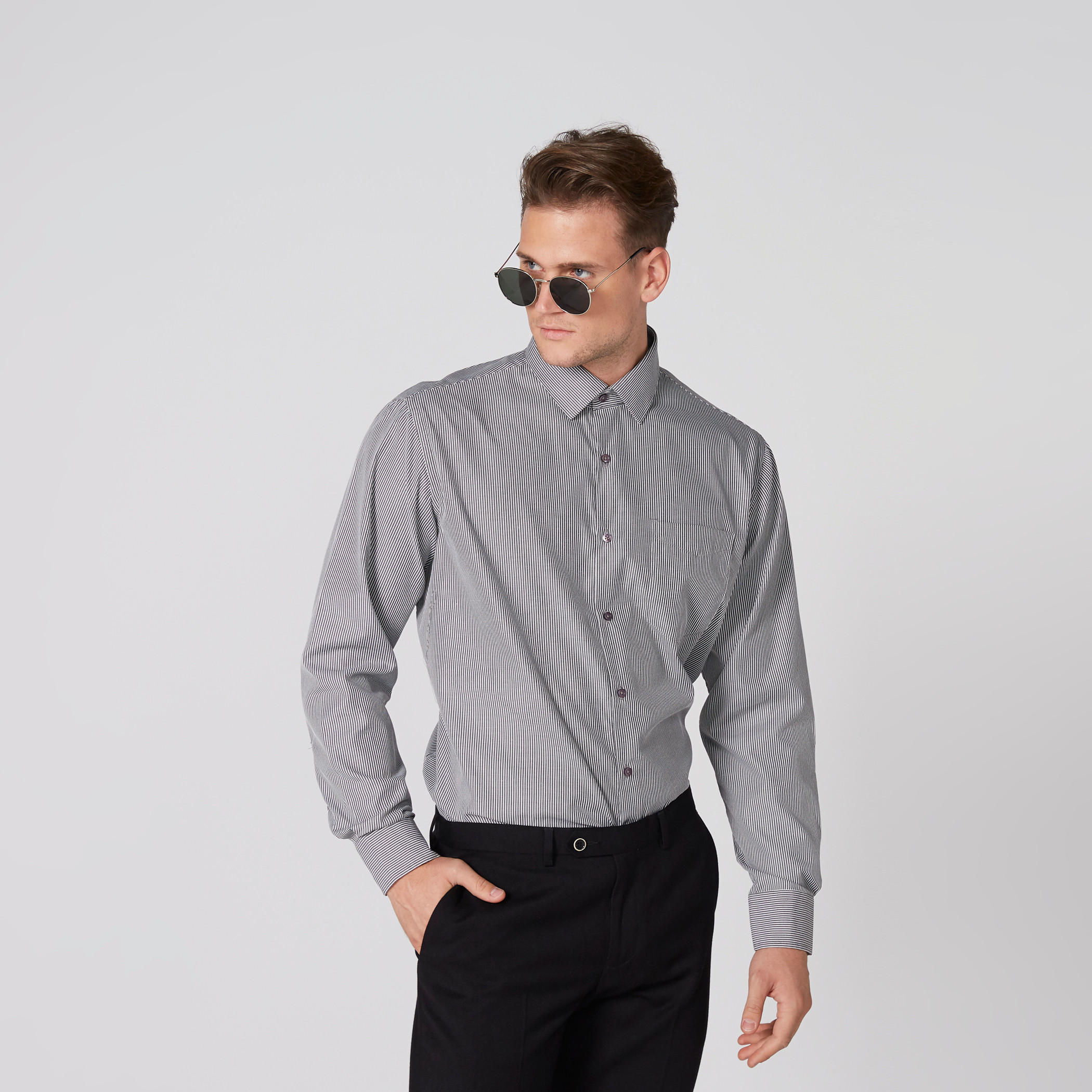 قميص مقلم بأكمام طويلة وأزرار وجيوب-men-clothing-shirts-image-3