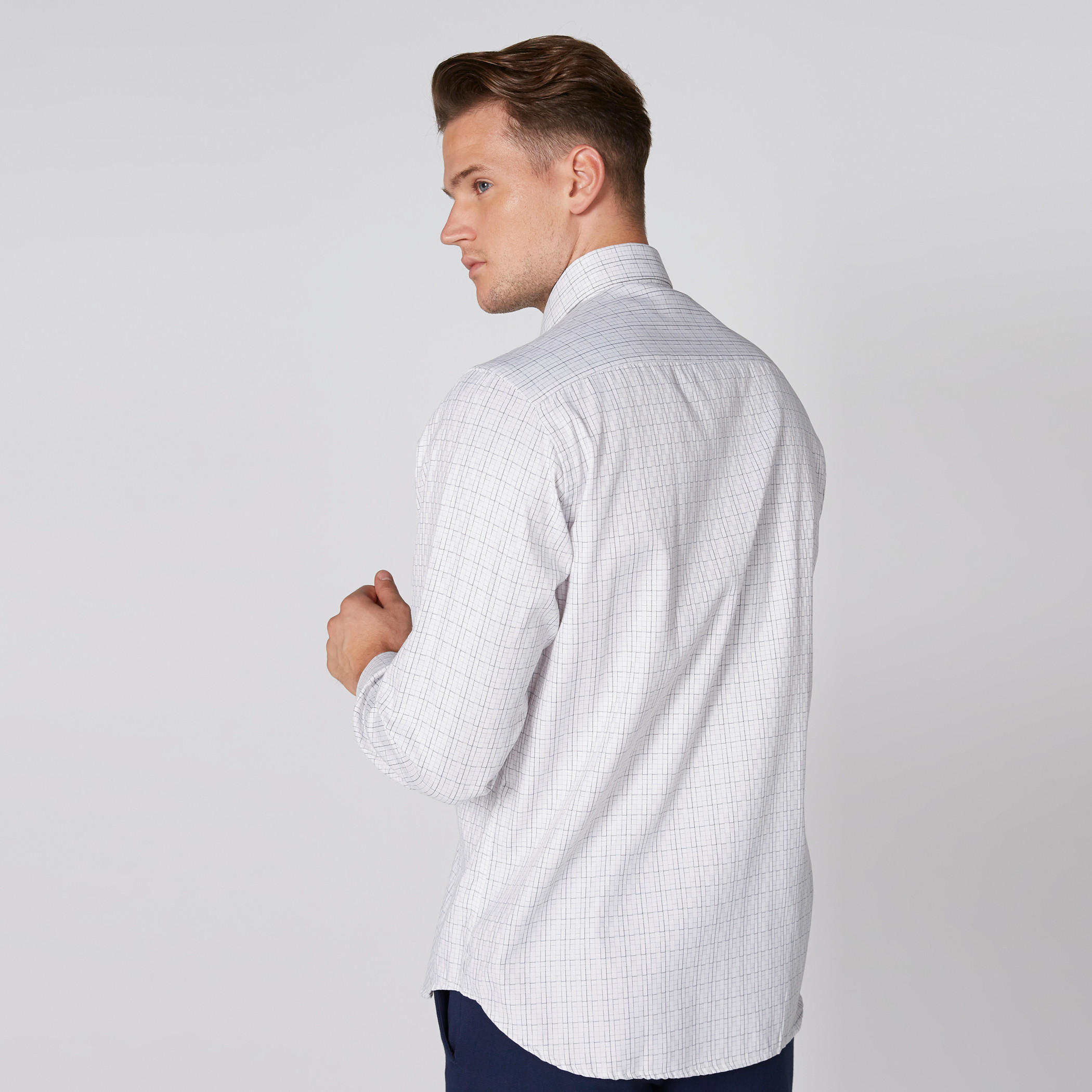 Chequered Shirt with Long Sleeves and Complete Placket-men-clothing-shirts-image-2