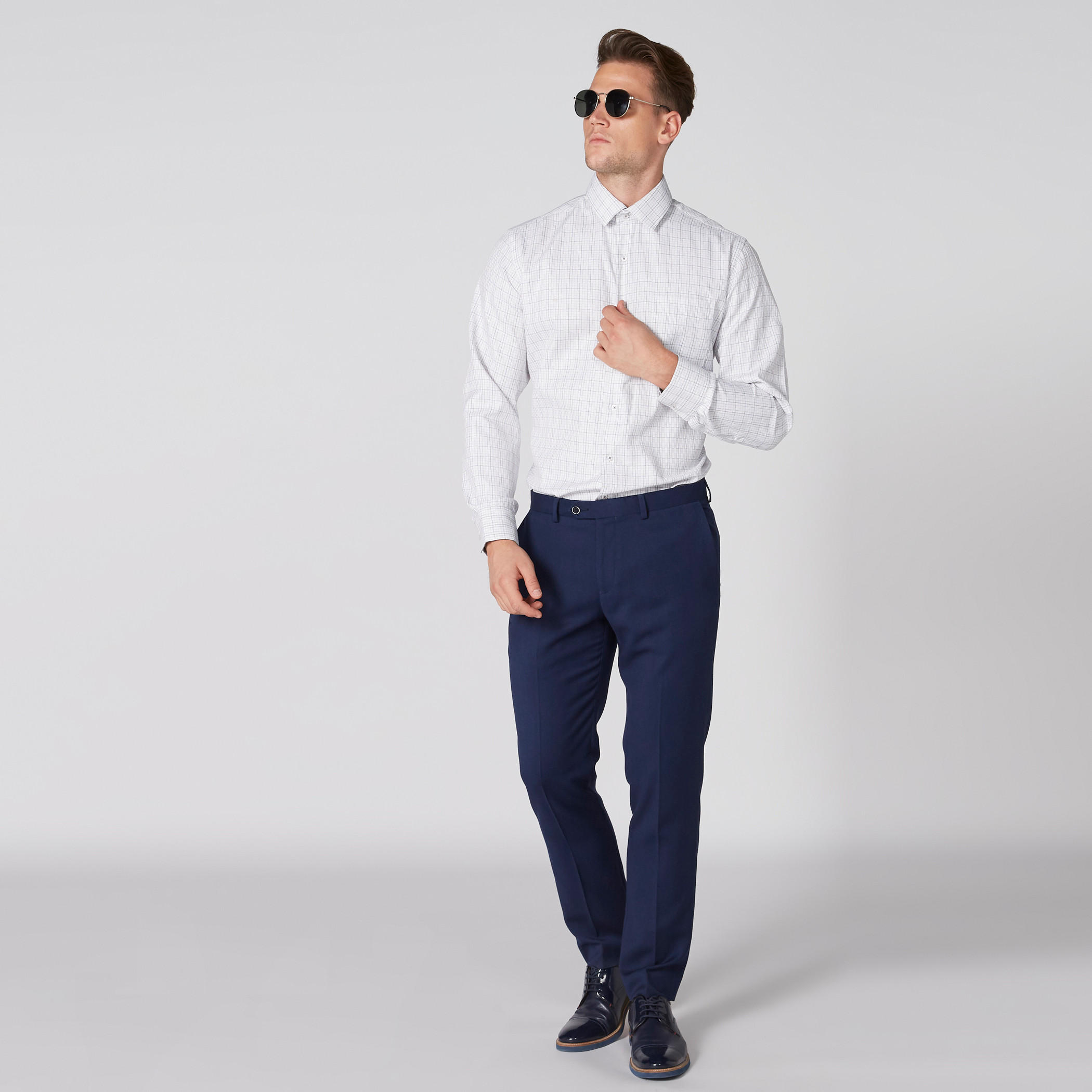 Chequered Shirt with Long Sleeves and Complete Placket-men-clothing-shirts-image-3