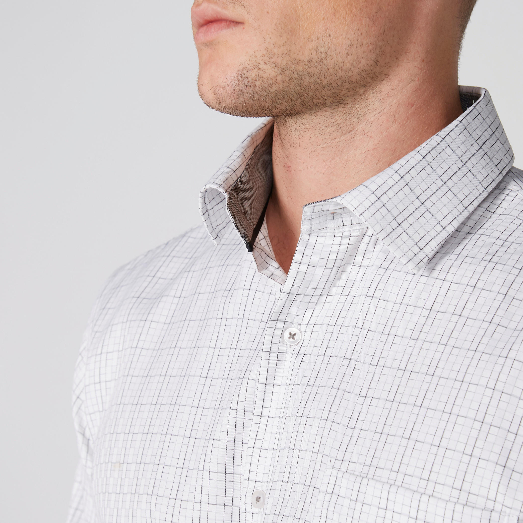 Chequered Shirt with Long Sleeves and Complete Placket-men-clothing-shirts-image-4