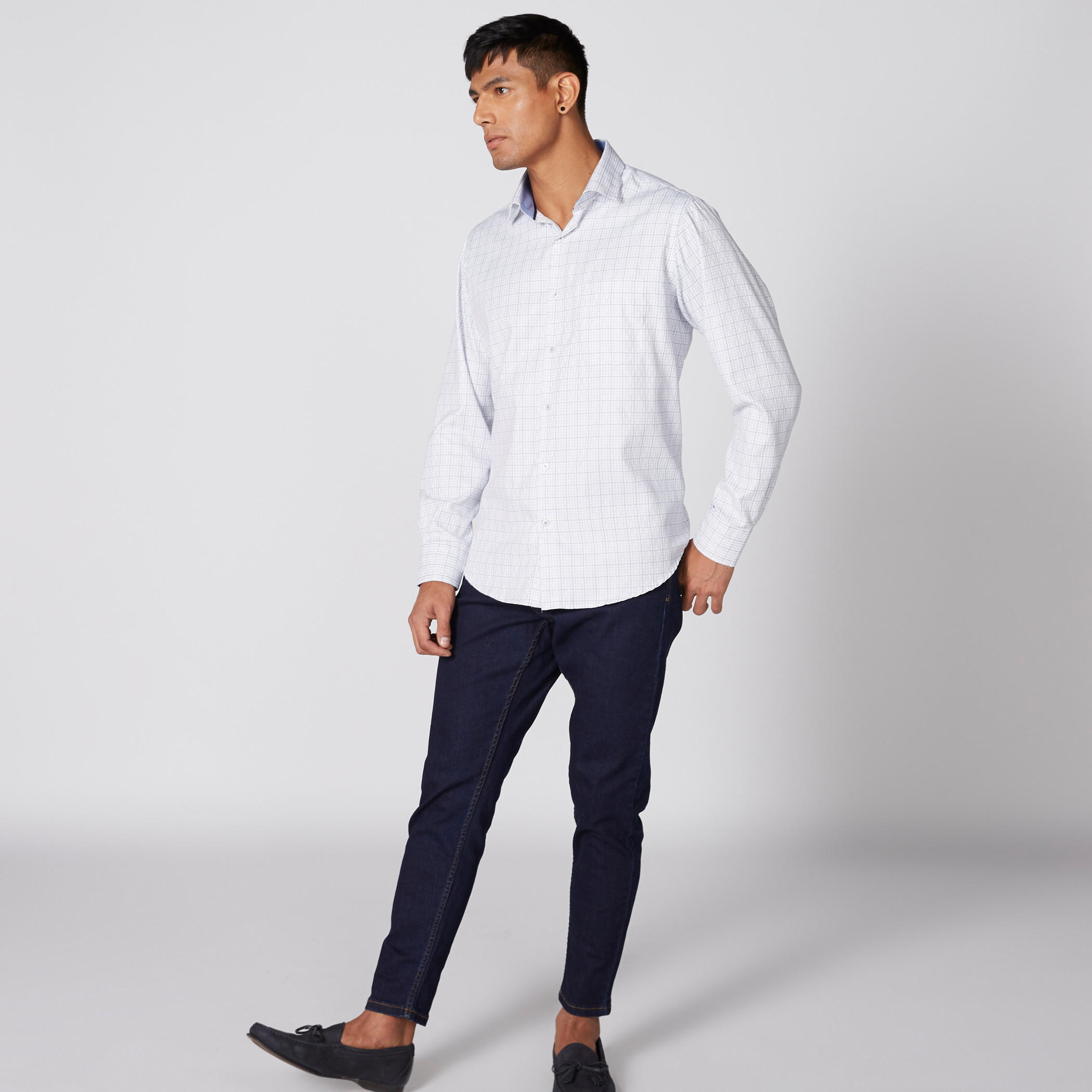 قميص كاروهات أكمام طويلة وأزرار-men-clothing-shirts-image-1