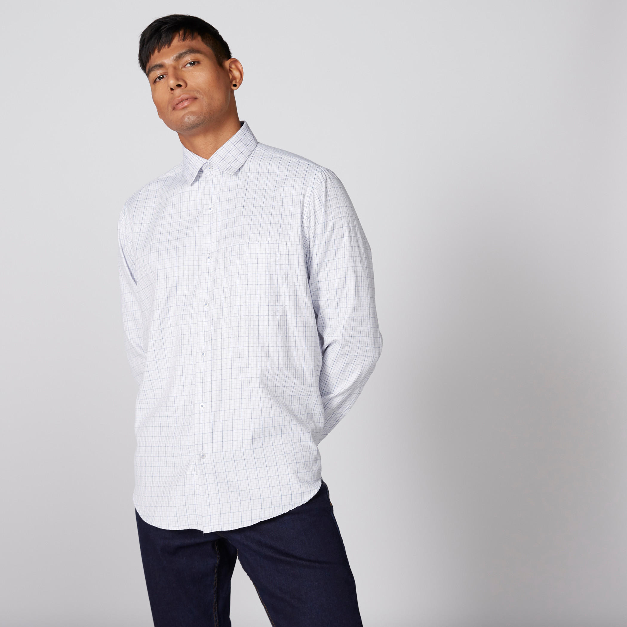 قميص كاروهات أكمام طويلة وأزرار-men-clothing-shirts-image-3