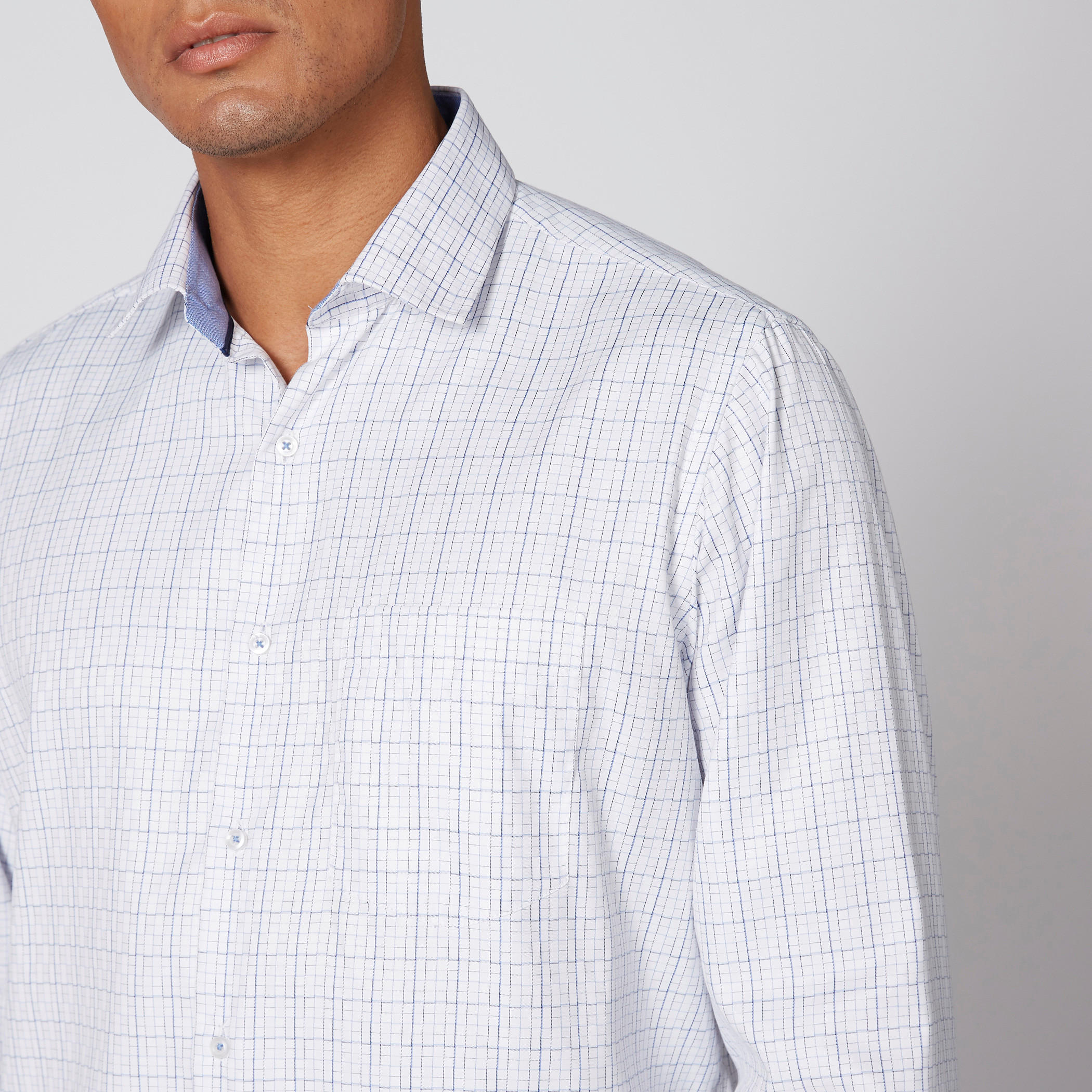 قميص كاروهات أكمام طويلة وأزرار-men-clothing-shirts-image-4