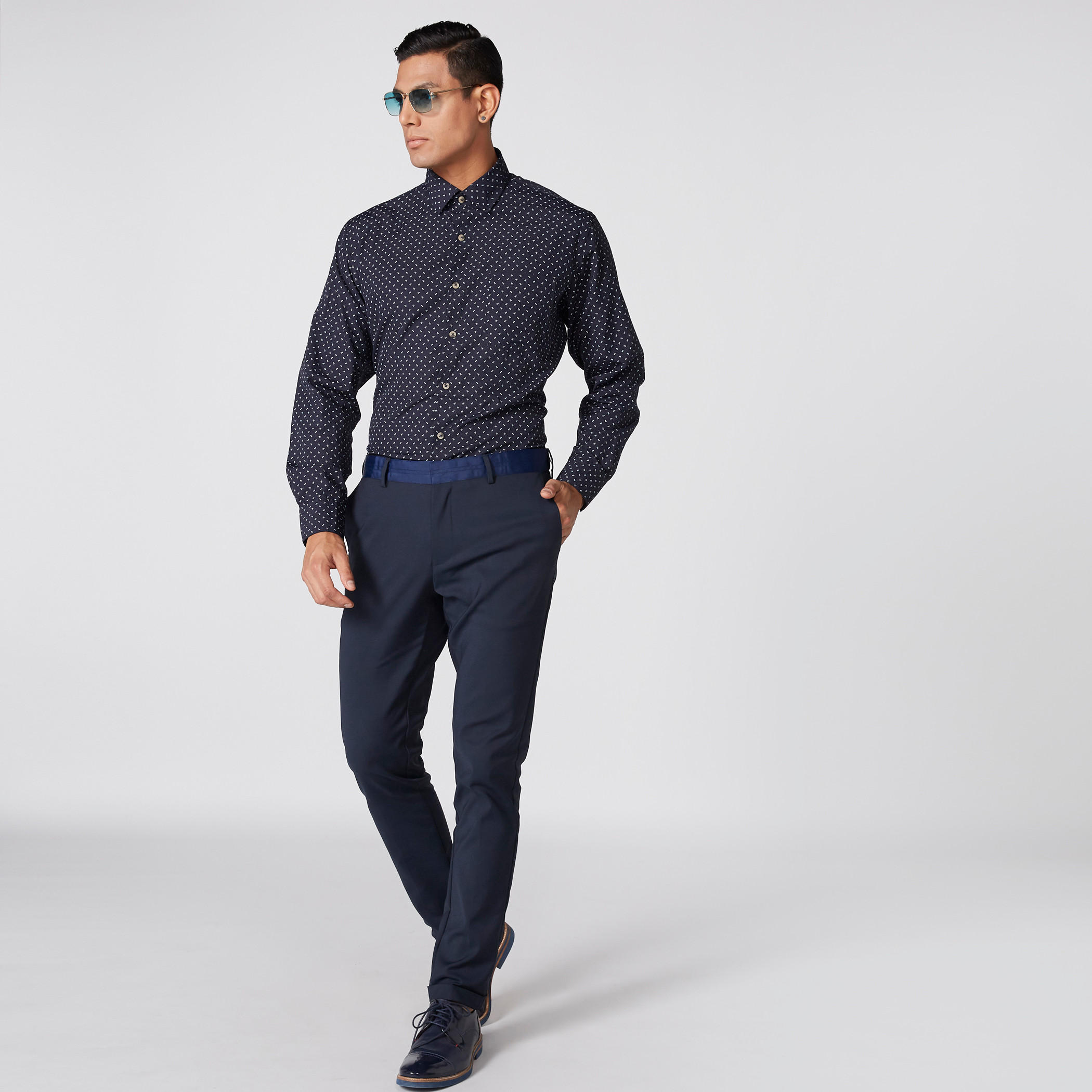 Printed Shirt with Long Sleeves and Complete Placket-men-clothing-shirts-image-1