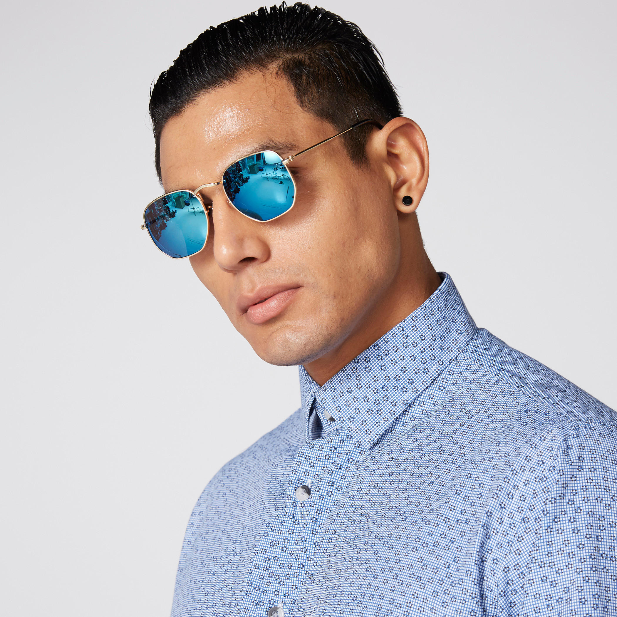 Printed Shirt with Long Sleeves and Complete Placket-men-clothing-shirts-image-1