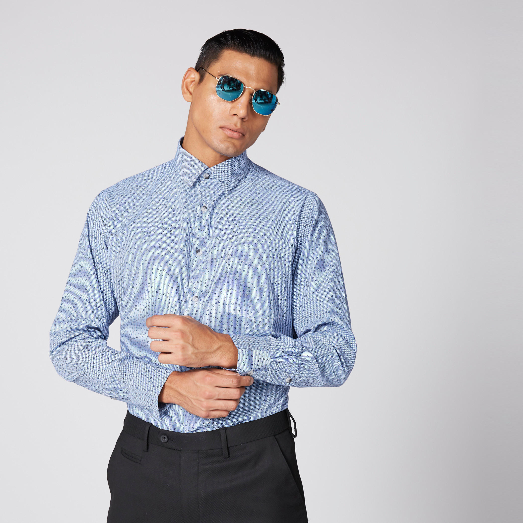 Printed Shirt with Long Sleeves and Complete Placket-men-clothing-shirts-image-2