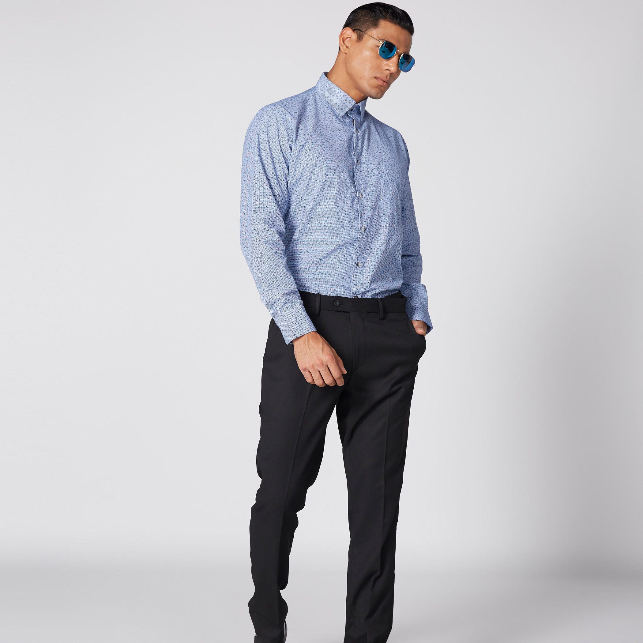Printed Shirt with Long Sleeves and Complete Placket-men-clothing-shirts-image-5