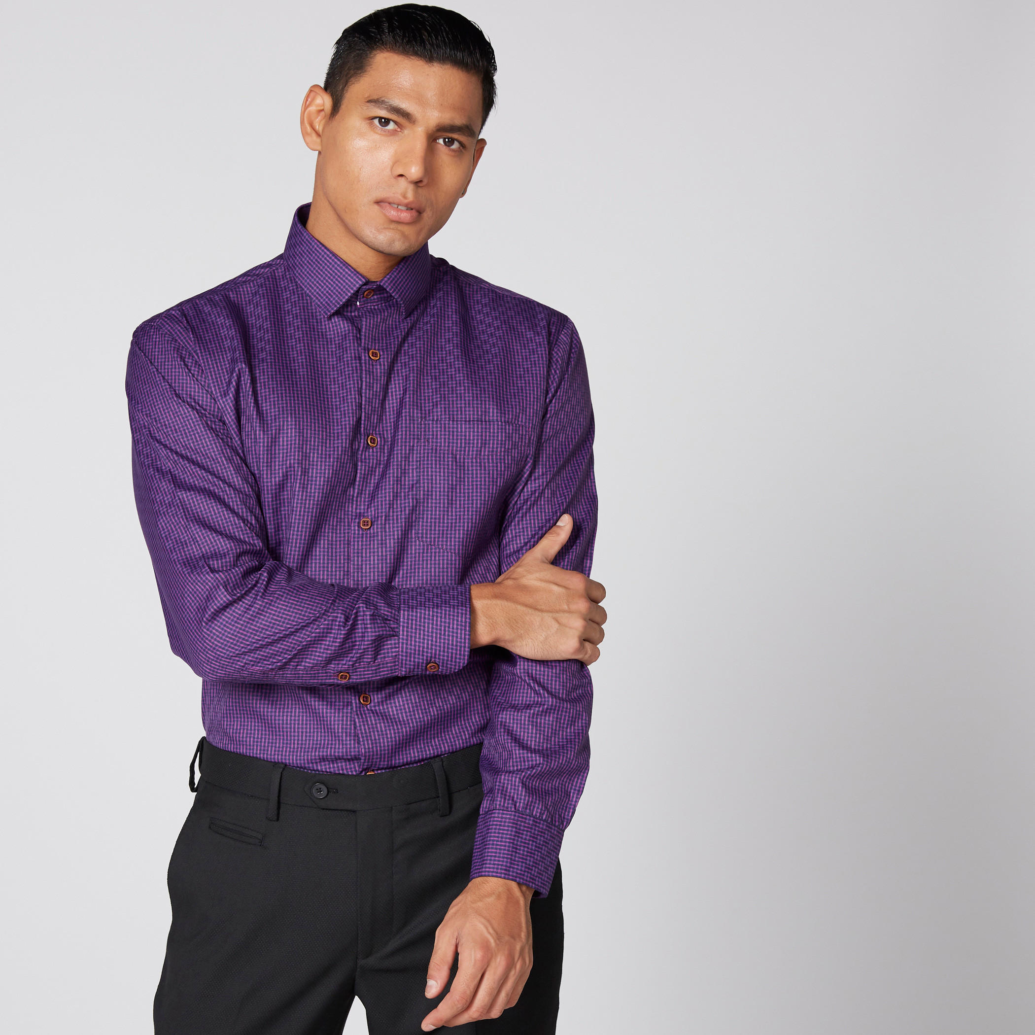 قميص كاروهات أكمام طويلة وأزرار-men-clothing-shirts-image-5
