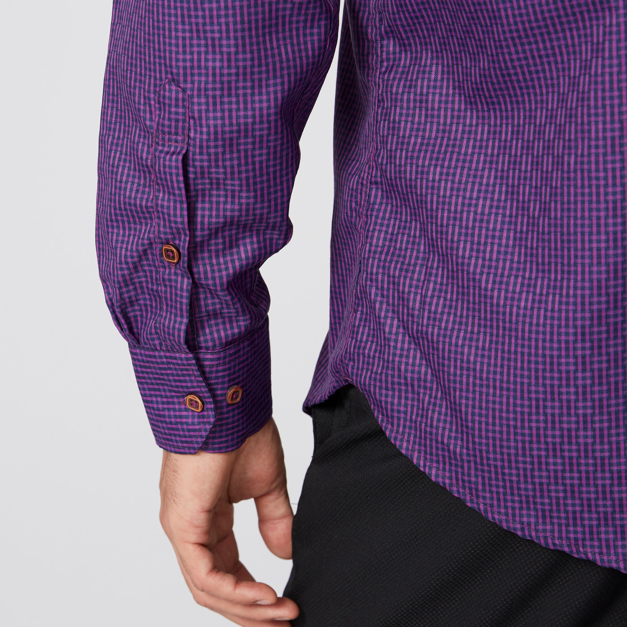 قميص كاروهات أكمام طويلة وأزرار-men-clothing-shirts-image-2