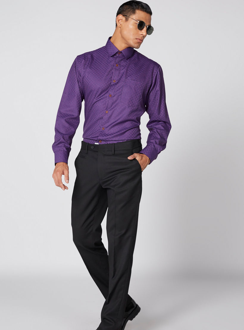 قميص كاروهات أكمام طويلة وأزرار-men-clothing-shirts-image-1