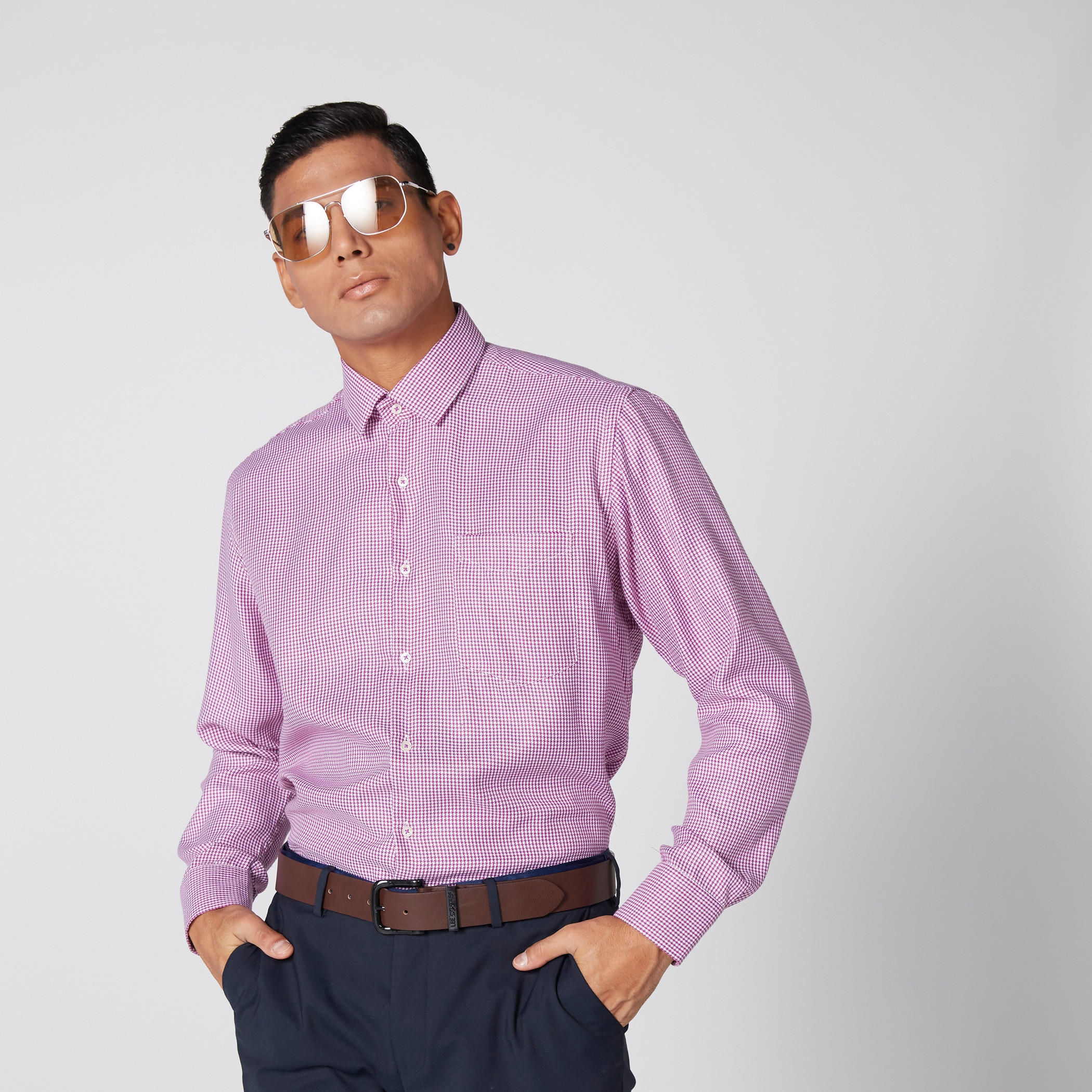 قميص كاروهات أكمام طويلة وأزرار-men-clothing-shirts-image-4
