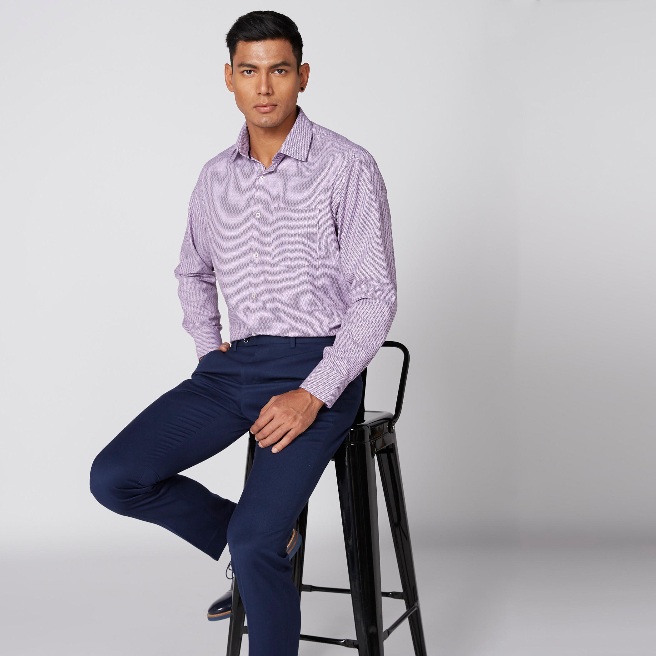 قميص بارز الملمس بأكمام طويلة وأزرار-men-clothing-shirts-image-1