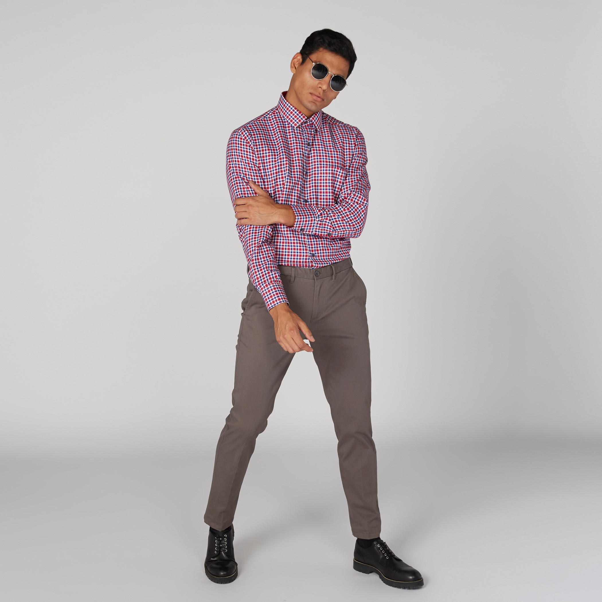 قميص كاروهات بأكمام طويلة وأزرار-men-clothing-shirts-image-1