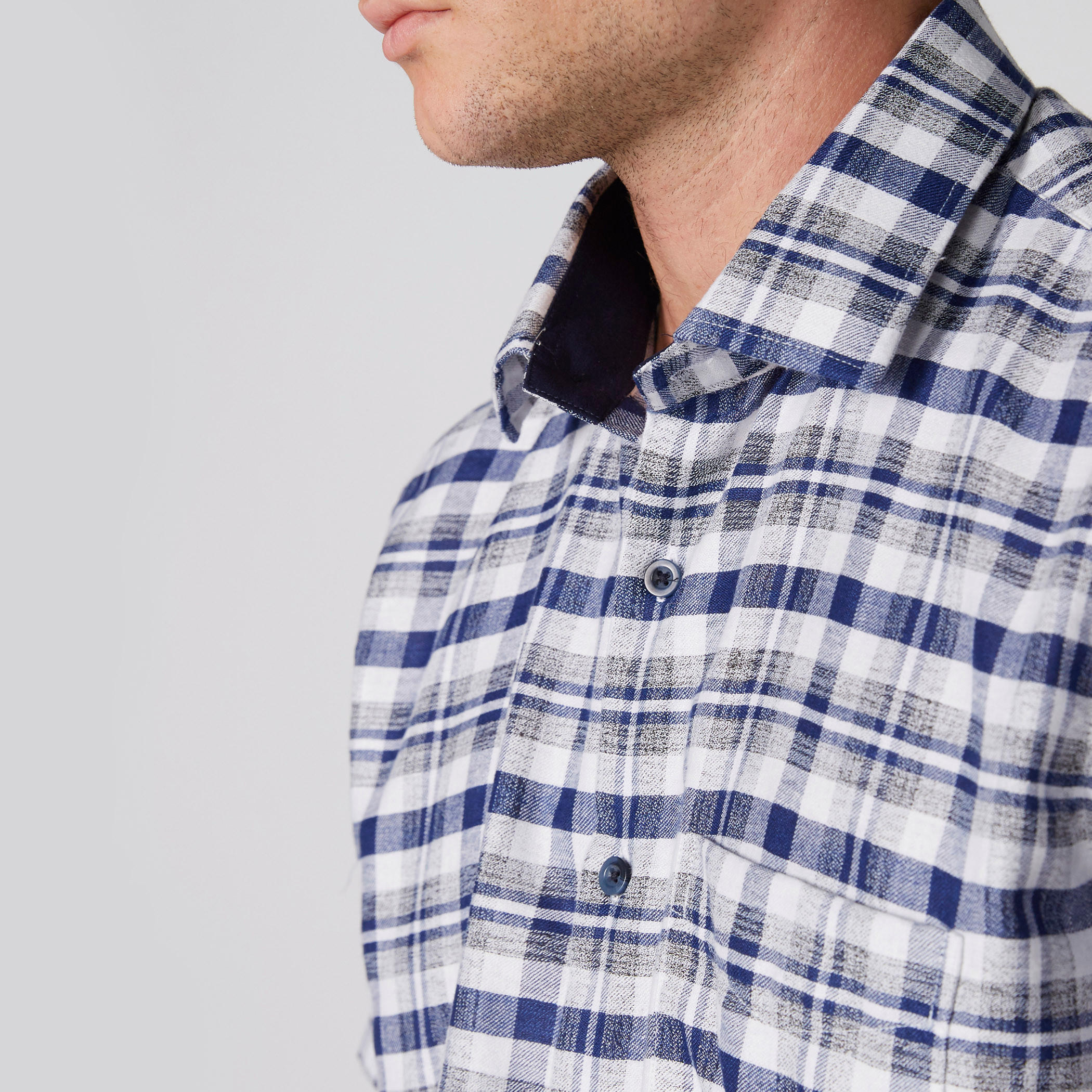 Chequered Shirt with Short Sleeves and Complete Placket-men-clothing-shirts-image-4