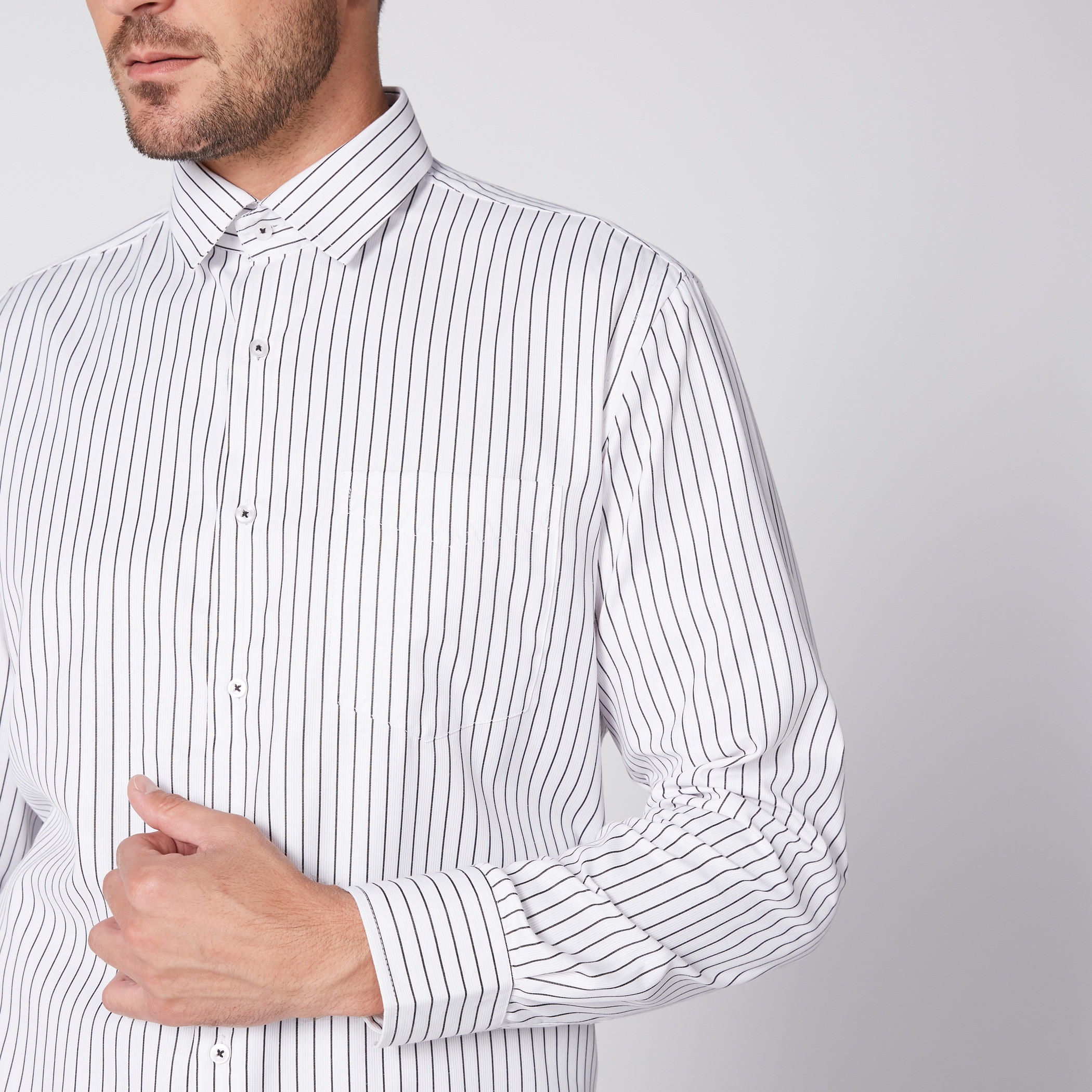 قميص مخطط سهل الكي بأكمام طويلة وأزرار-men-clothing-shirts-image-3