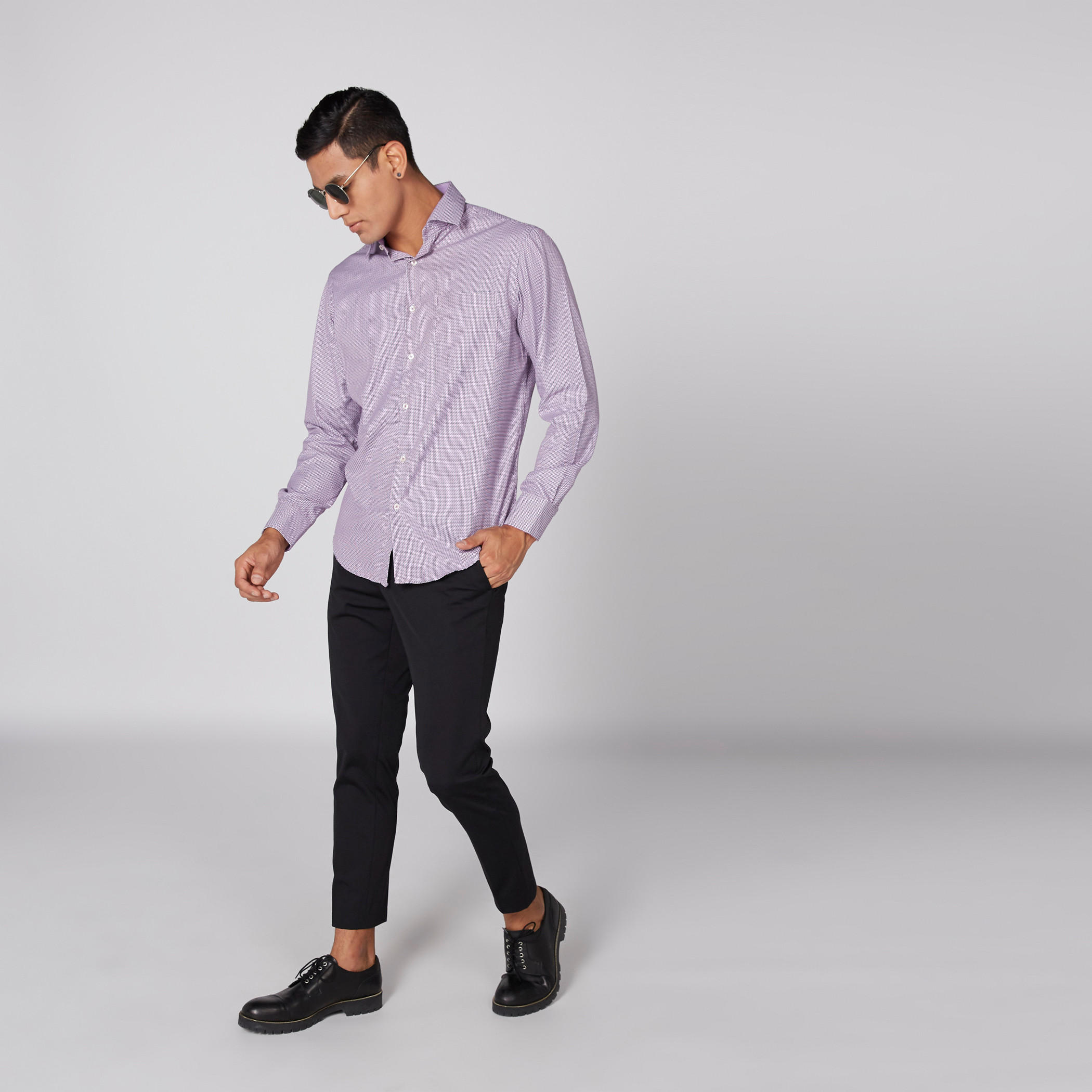 قميص كاروهات أكمام طويلة وأزرار-men-clothing-shirts-image-4
