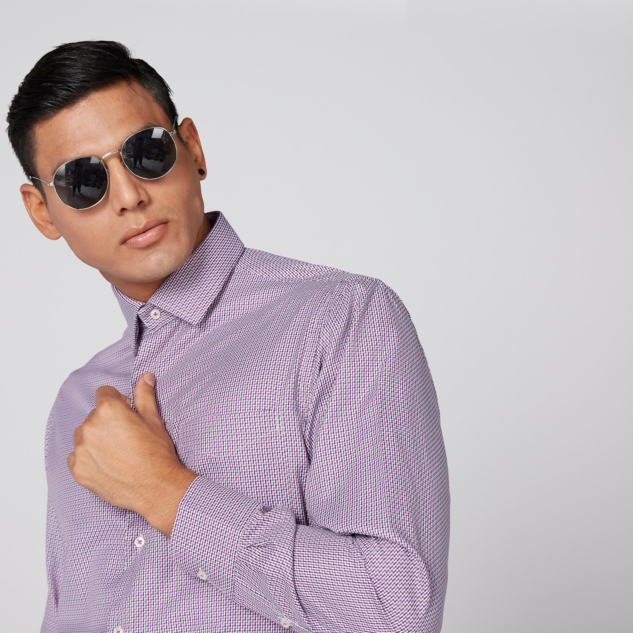 قميص كاروهات أكمام طويلة وأزرار-men-clothing-shirts-image-5