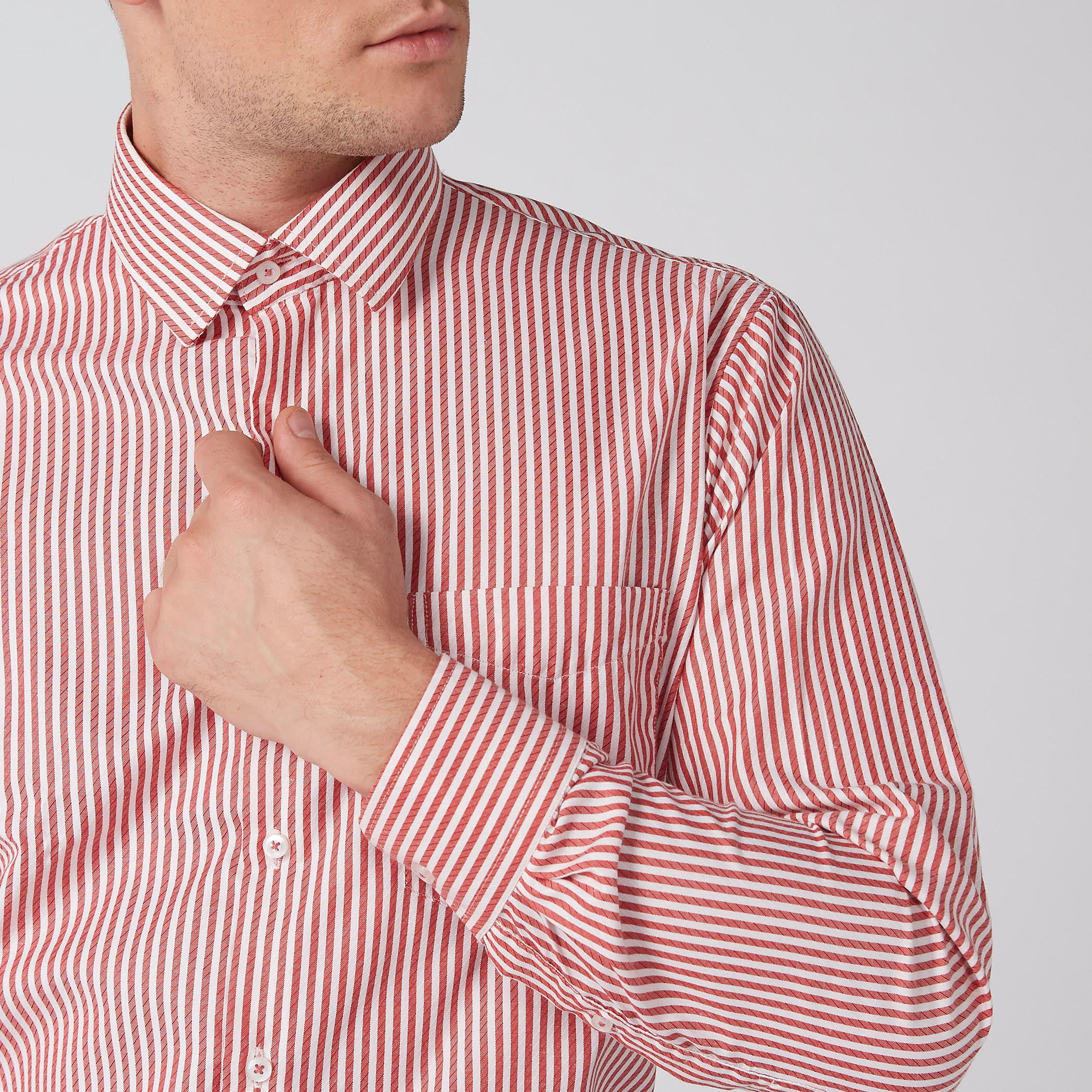 Easy Iron Striped Shirt with Long Sleeves and Complete Placket-men-clothing-shirts-image-3
