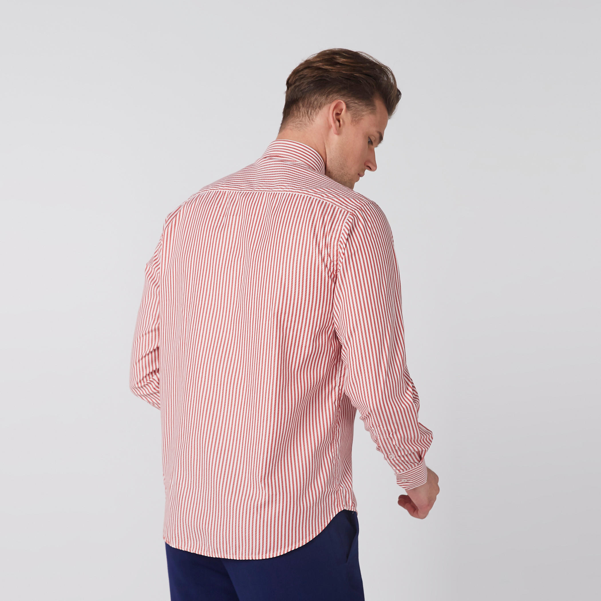 Easy Iron Striped Shirt with Long Sleeves and Complete Placket-men-clothing-shirts-image-4