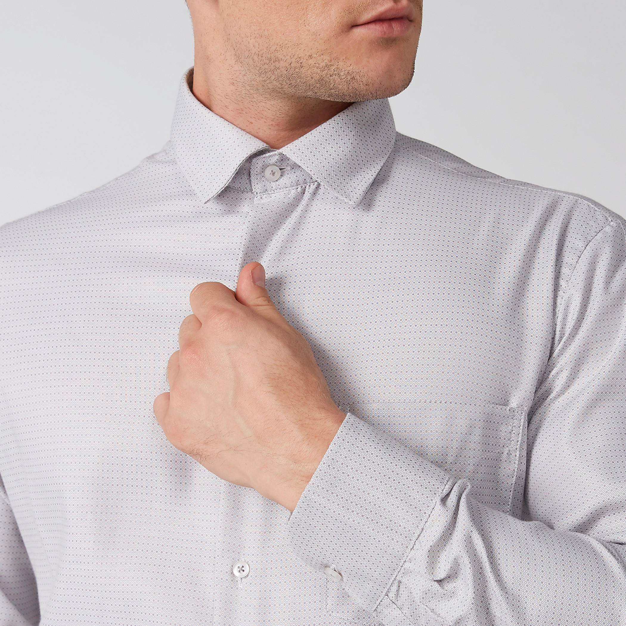 Easy Iron Printed Shirt with Long Sleeves and Complete Placket-men-clothing-shirts-image-3