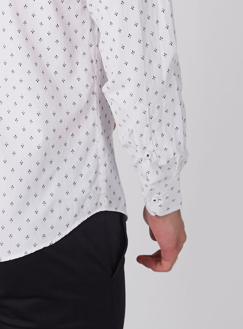 Easy Iron Printed Shirt with Long Sleeves and Complete Placket-men-clothing-shirts-image-3